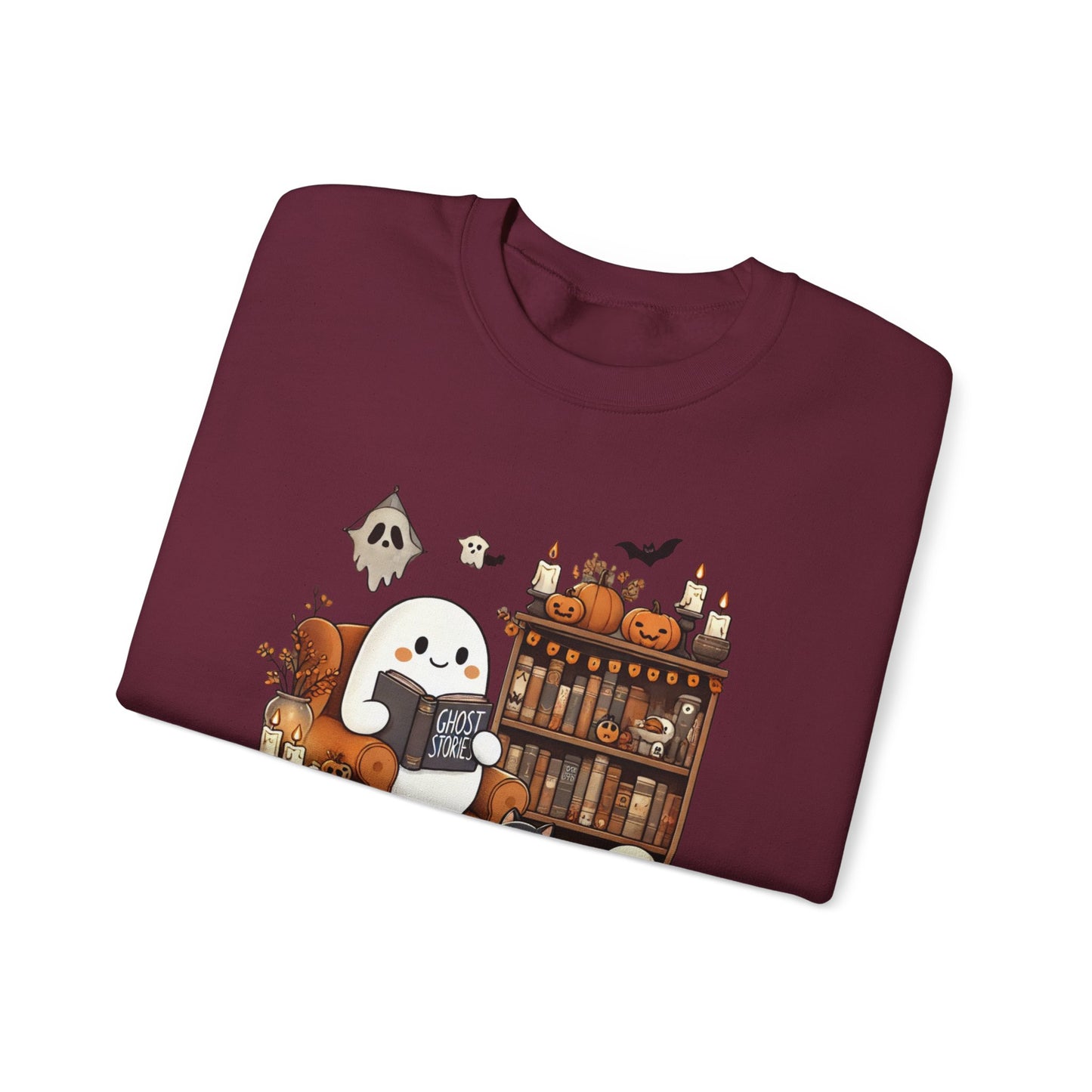 Ghost Reading Ghost Stories Halloween Sweatshirt