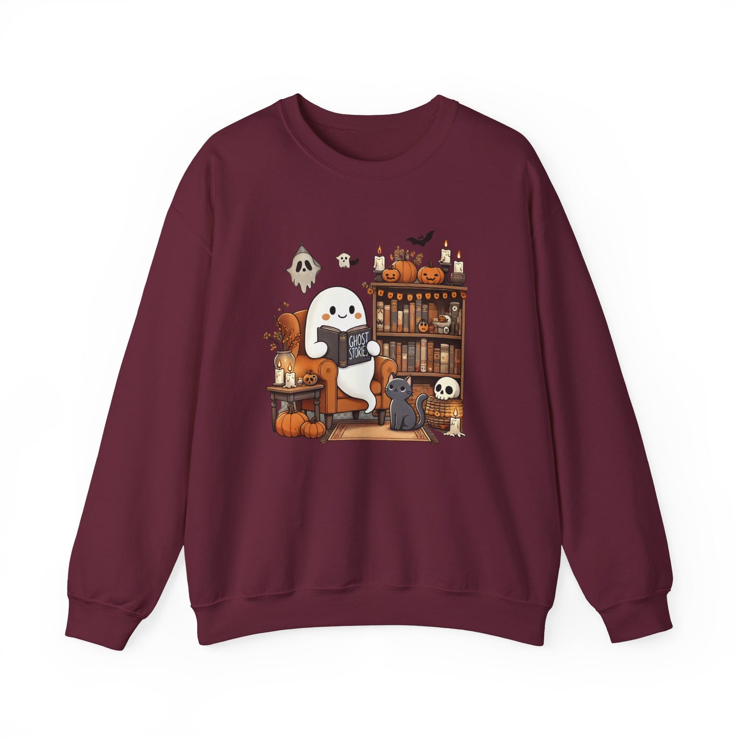 Ghost Reading Ghost Stories Halloween Sweatshirt