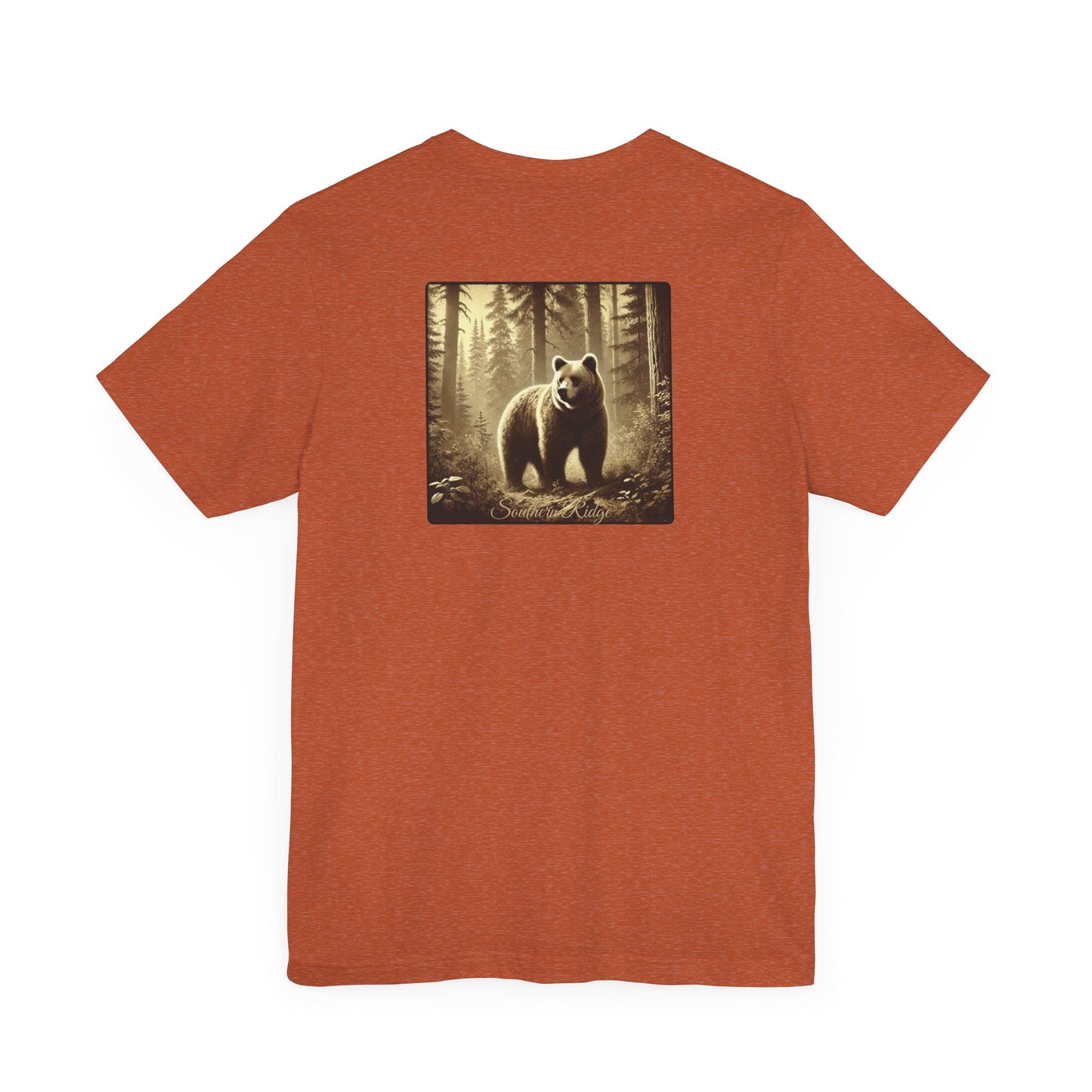 Bear in the Forest Unisex Tee, Woodland Wildlife Shirt, Outdoor Nature Lover Gift, Rustic Camping by Southern Ridge