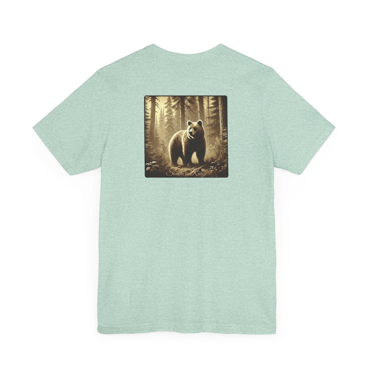 Bear in the Forest Unisex Tee, Woodland Wildlife Shirt, Outdoor Nature Lover Gift, Rustic Camping by Southern Ridge