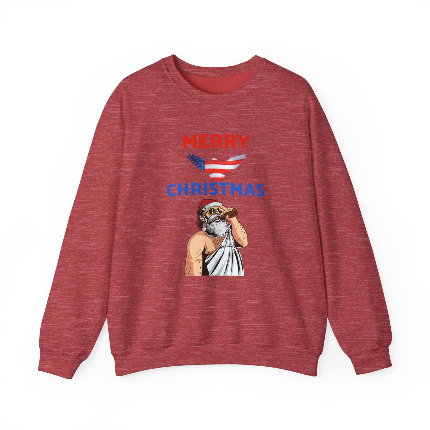 American Flag Christmas Santa Sweatshirt