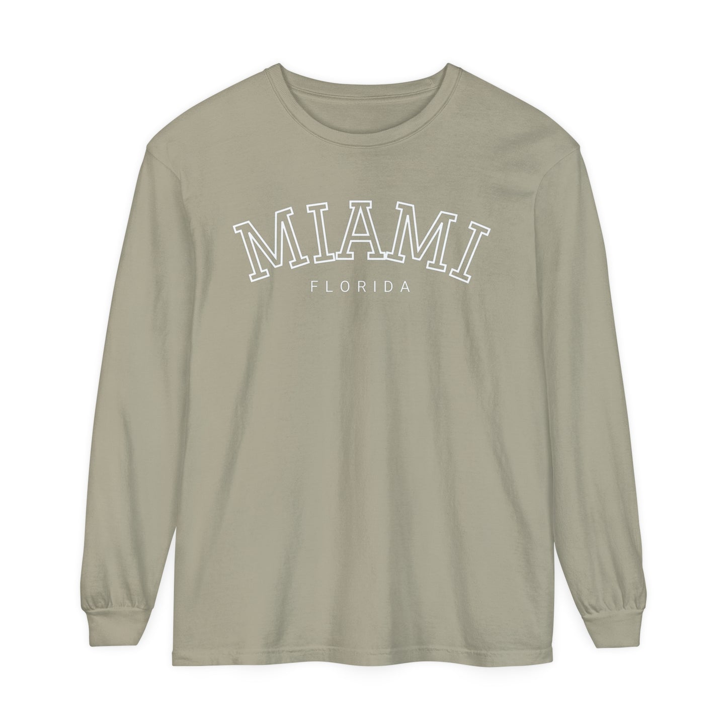 Adult Long Sleeve Tee Vintage Miami Florida Graphic