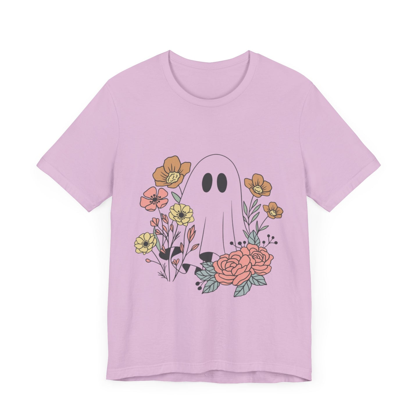 Ghost Hiding In A Flower Field Halloween Tee