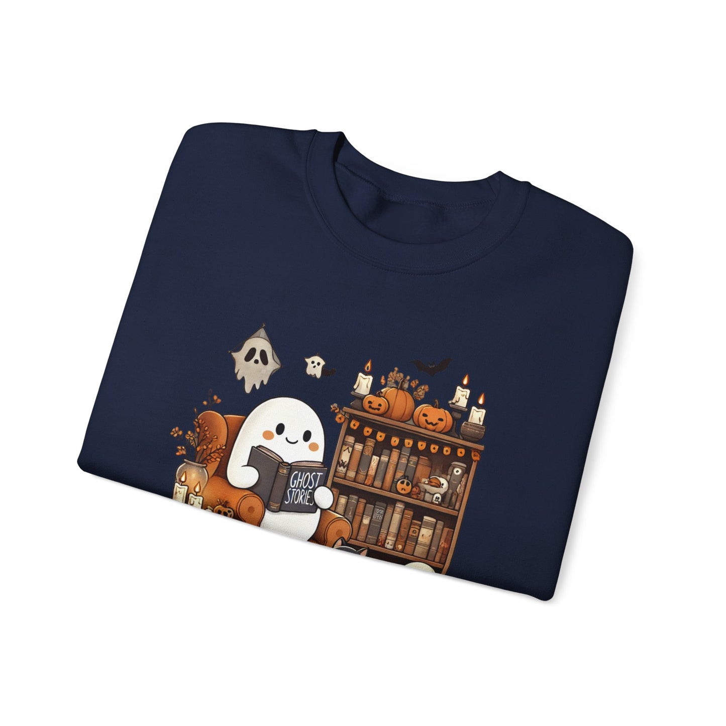 Ghost Reading Ghost Stories Halloween Sweatshirt