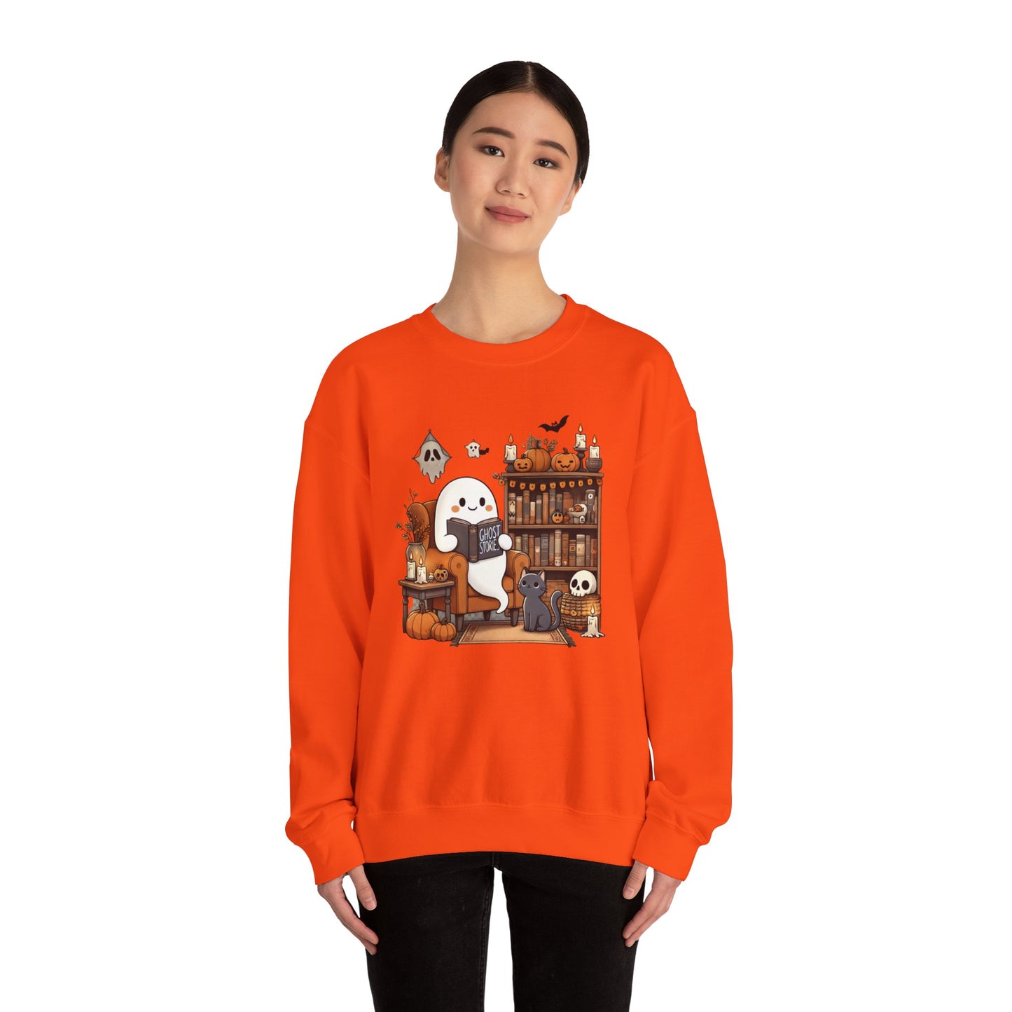 Ghost Reading Ghost Stories Halloween Sweatshirt