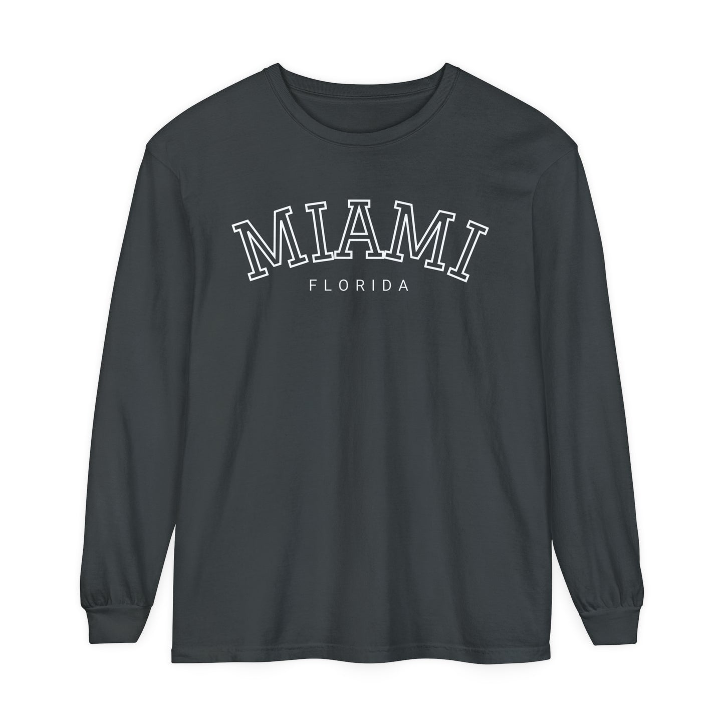 Adult Long Sleeve Tee Vintage Miami Florida Graphic