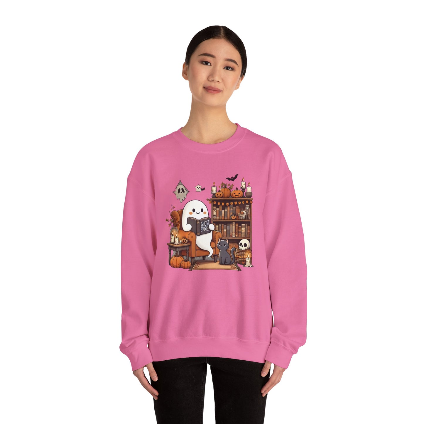 Ghost Reading Ghost Stories Halloween Sweatshirt