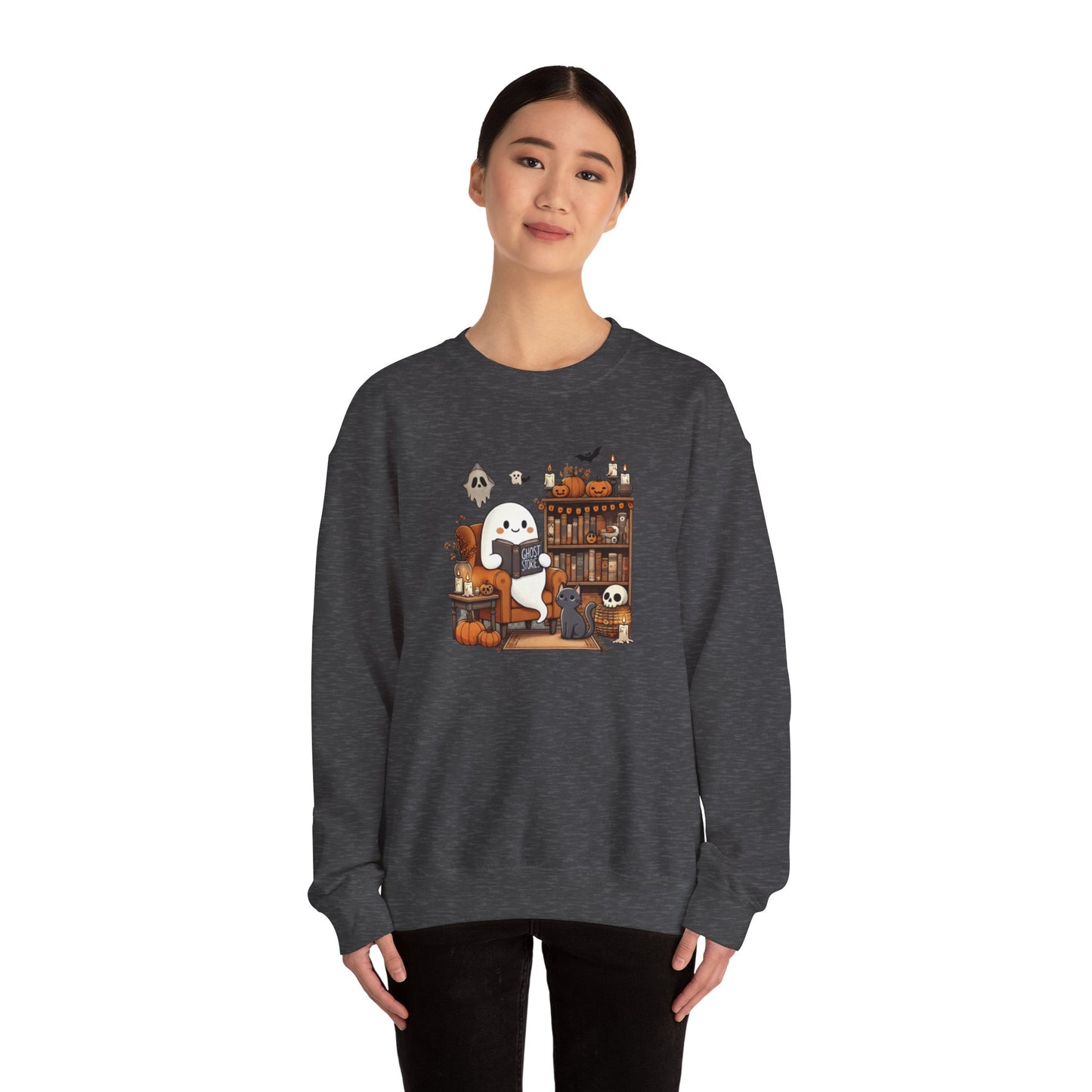 Ghost Reading Ghost Stories Halloween Sweatshirt