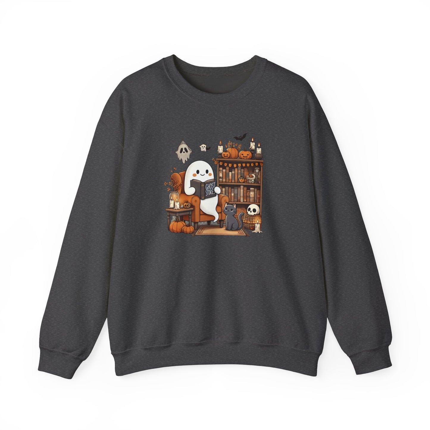 Ghost Reading Ghost Stories Halloween Sweatshirt
