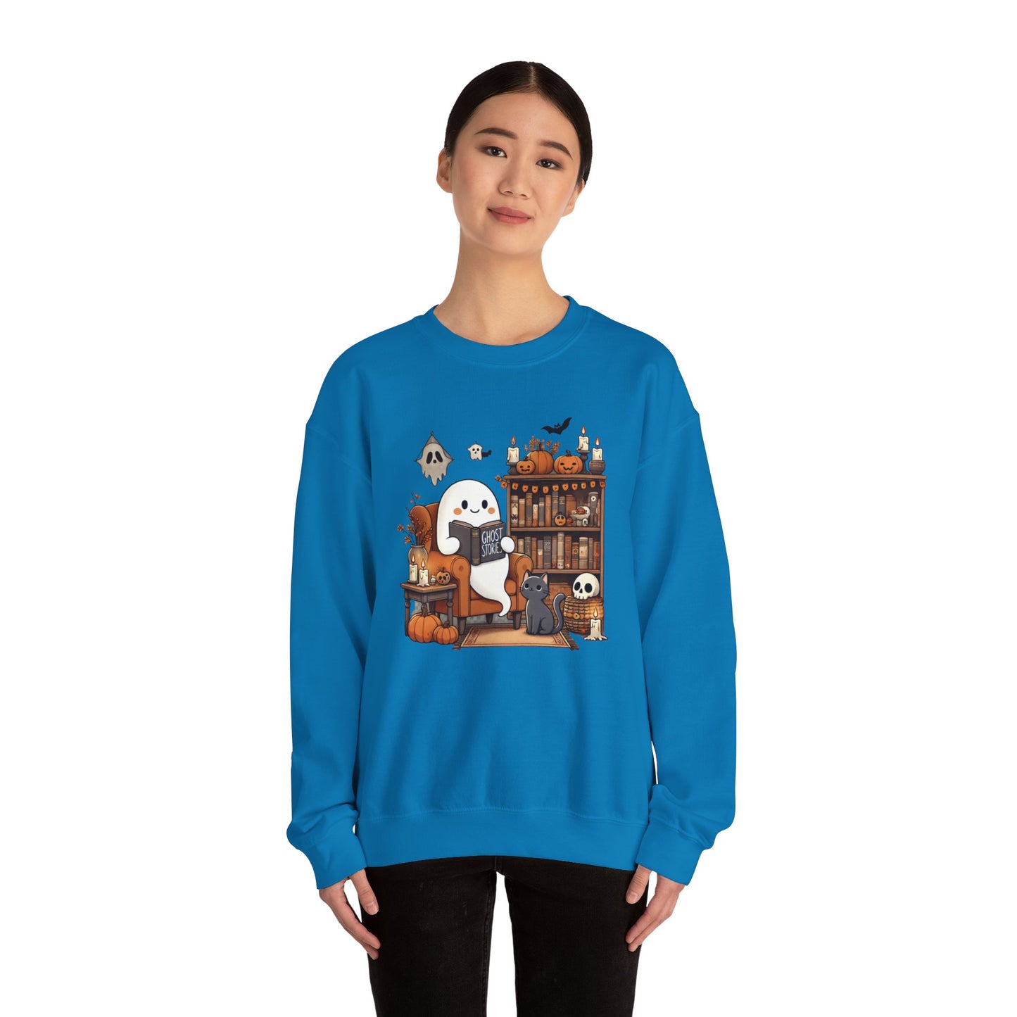 Ghost Reading Ghost Stories Halloween Sweatshirt