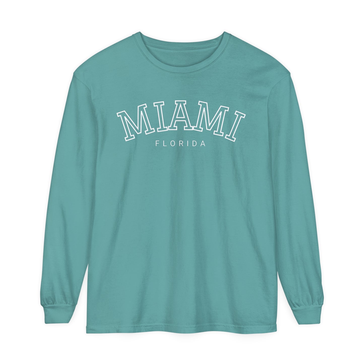 Adult Long Sleeve Tee Vintage Miami Florida Graphic