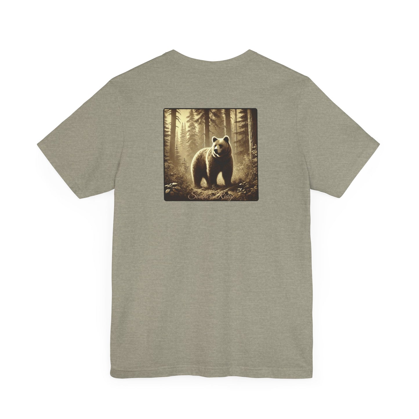 Bear in the Forest Unisex Tee, Woodland Wildlife Shirt, Outdoor Nature Lover Gift, Rustic Camping by Southern Ridge
