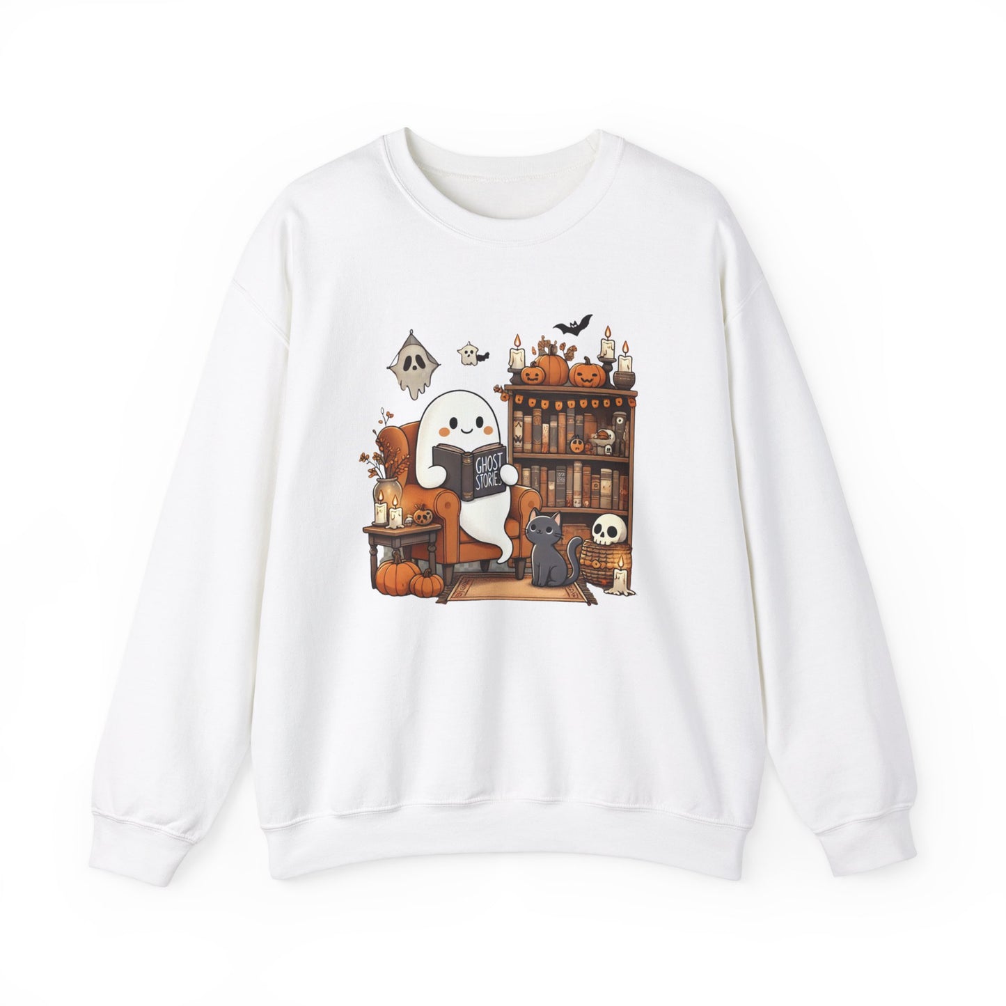 Ghost Reading Ghost Stories Halloween Sweatshirt