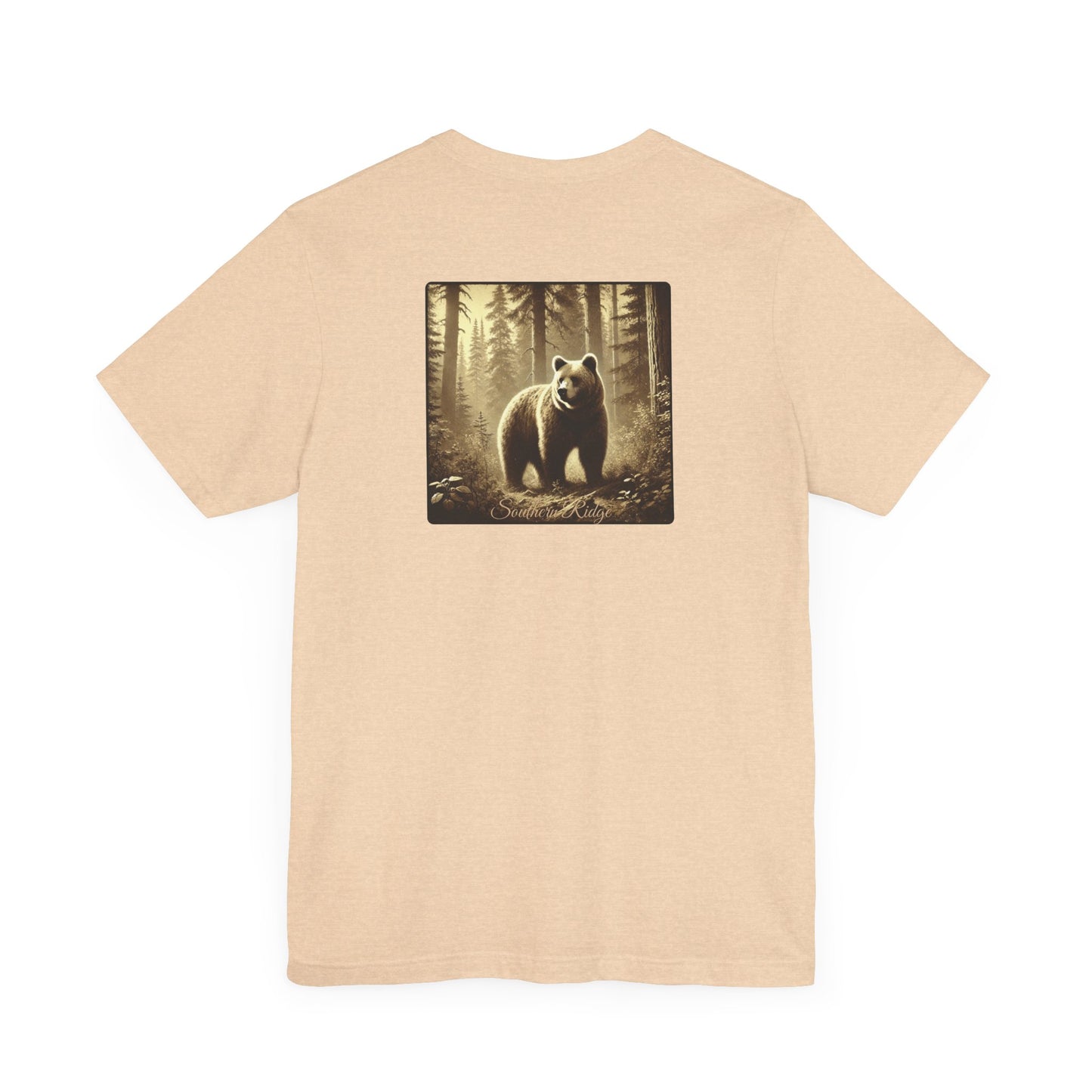 Bear in the Forest Unisex Tee, Woodland Wildlife Shirt, Outdoor Nature Lover Gift, Rustic Camping by Southern Ridge