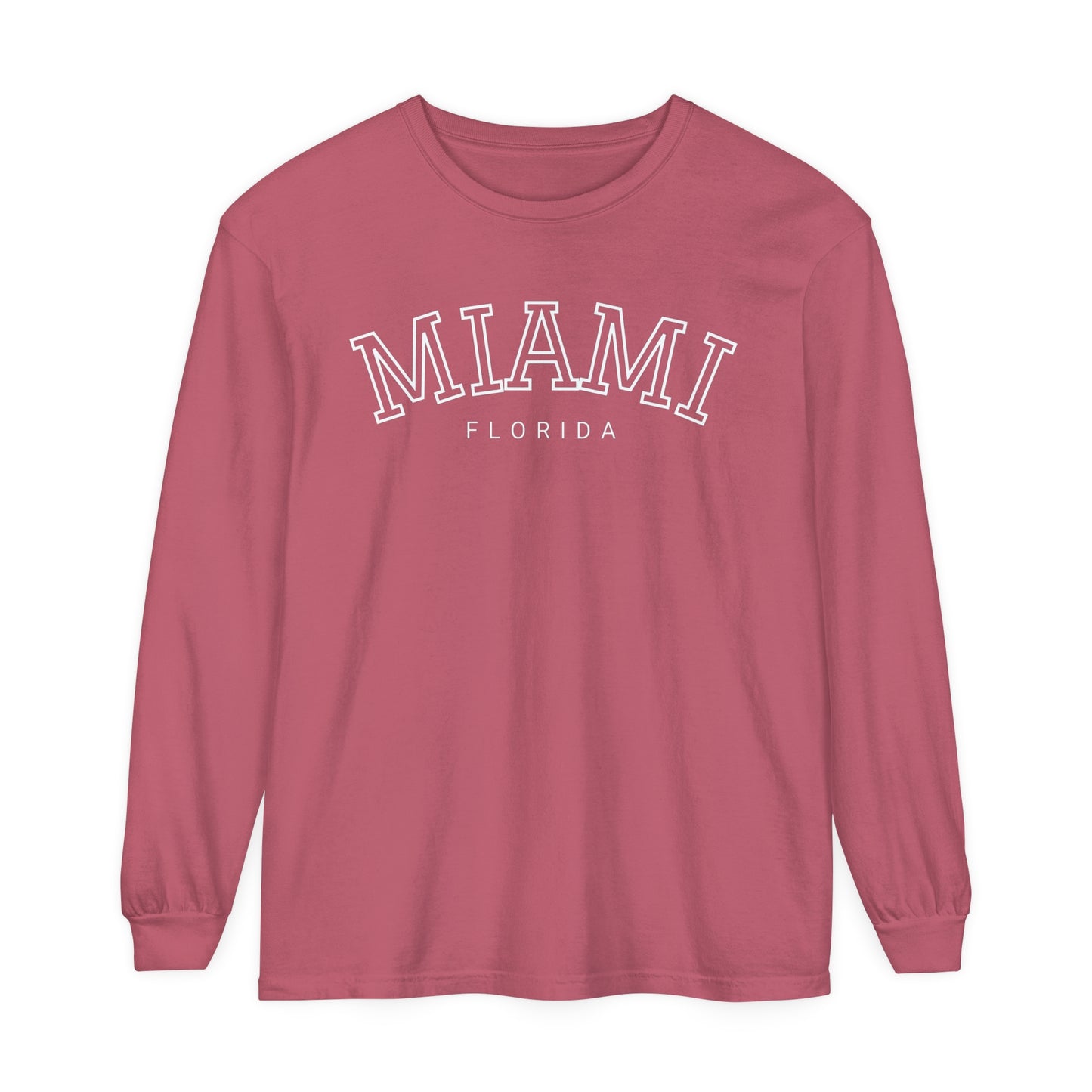 Adult Long Sleeve Tee Vintage Miami Florida Graphic