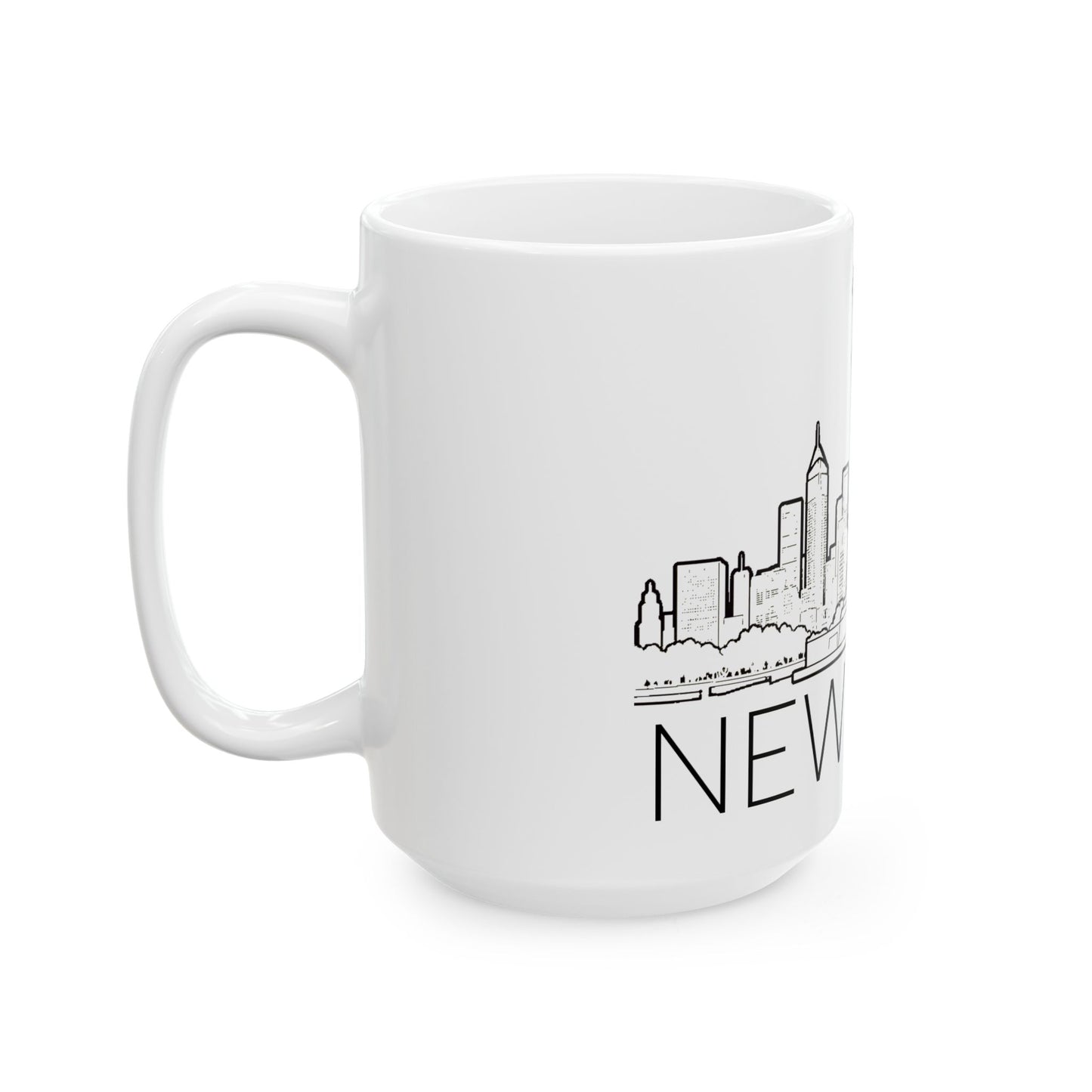 Vintage New York City Skyline Outline Ceramic Mug