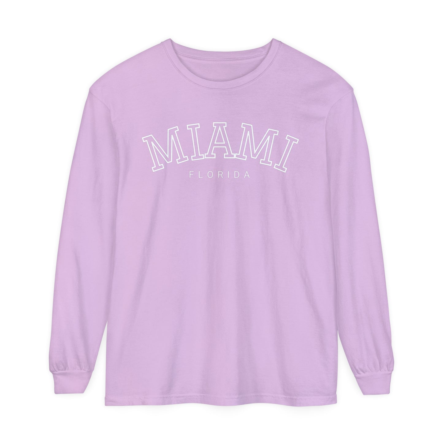 Adult Long Sleeve Tee Vintage Miami Florida Graphic