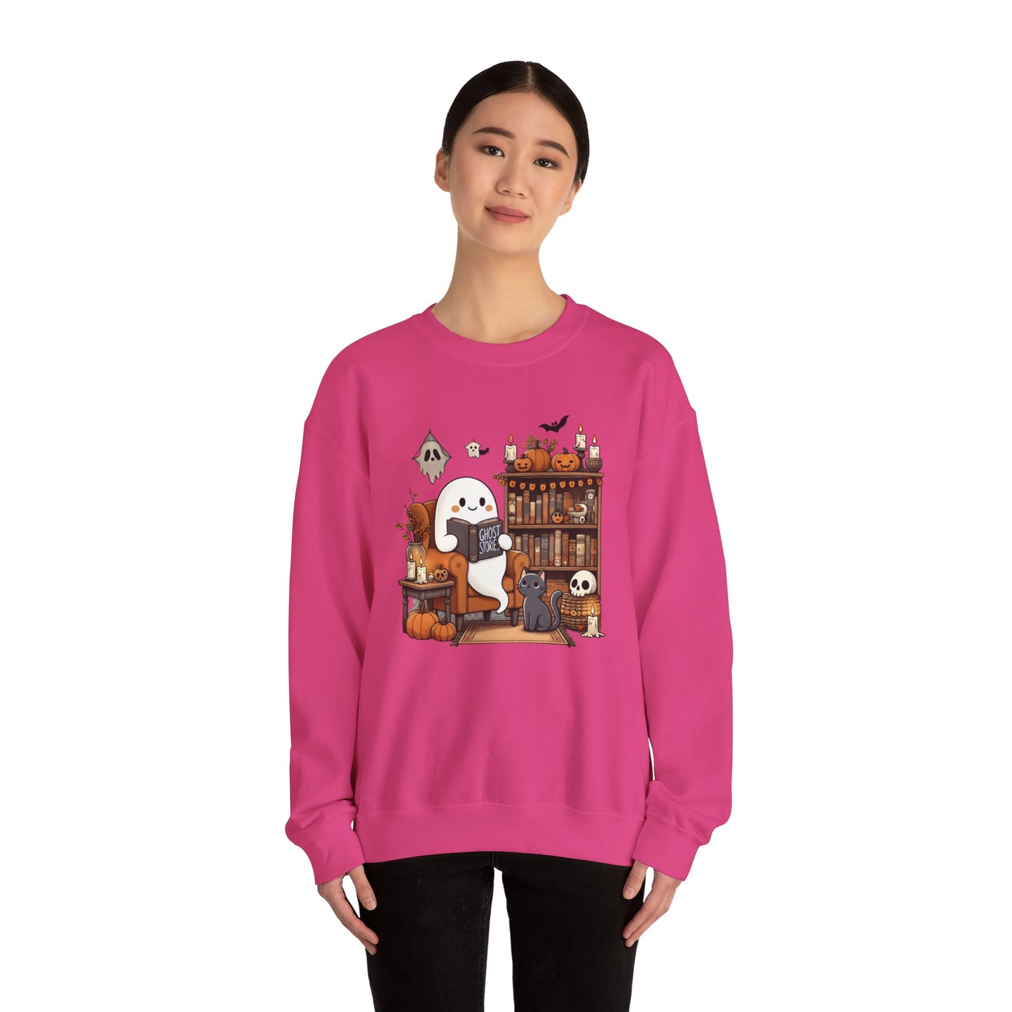 Ghost Reading Ghost Stories Halloween Sweatshirt