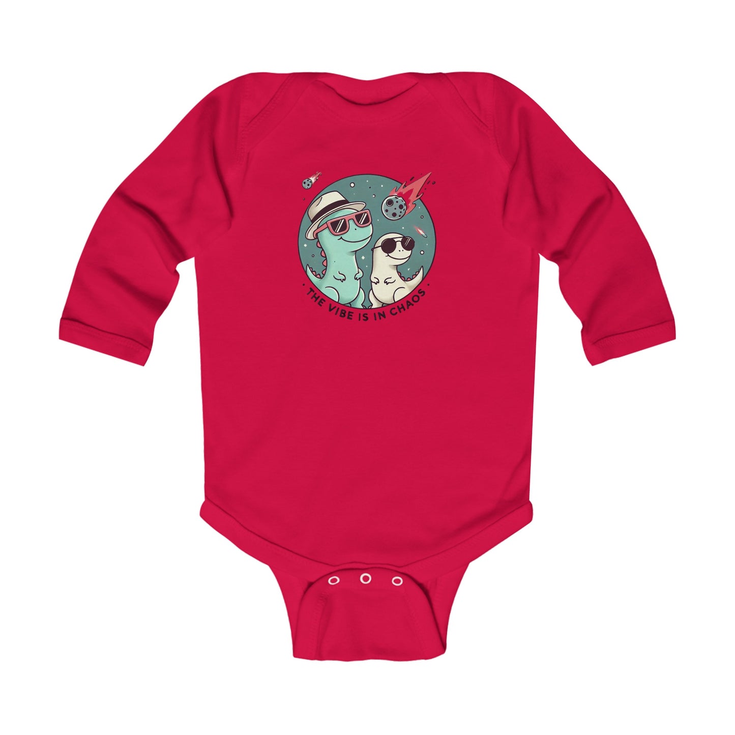 The Vibe Is In Chaos Dinosaur Baby Bodysuit Onesie