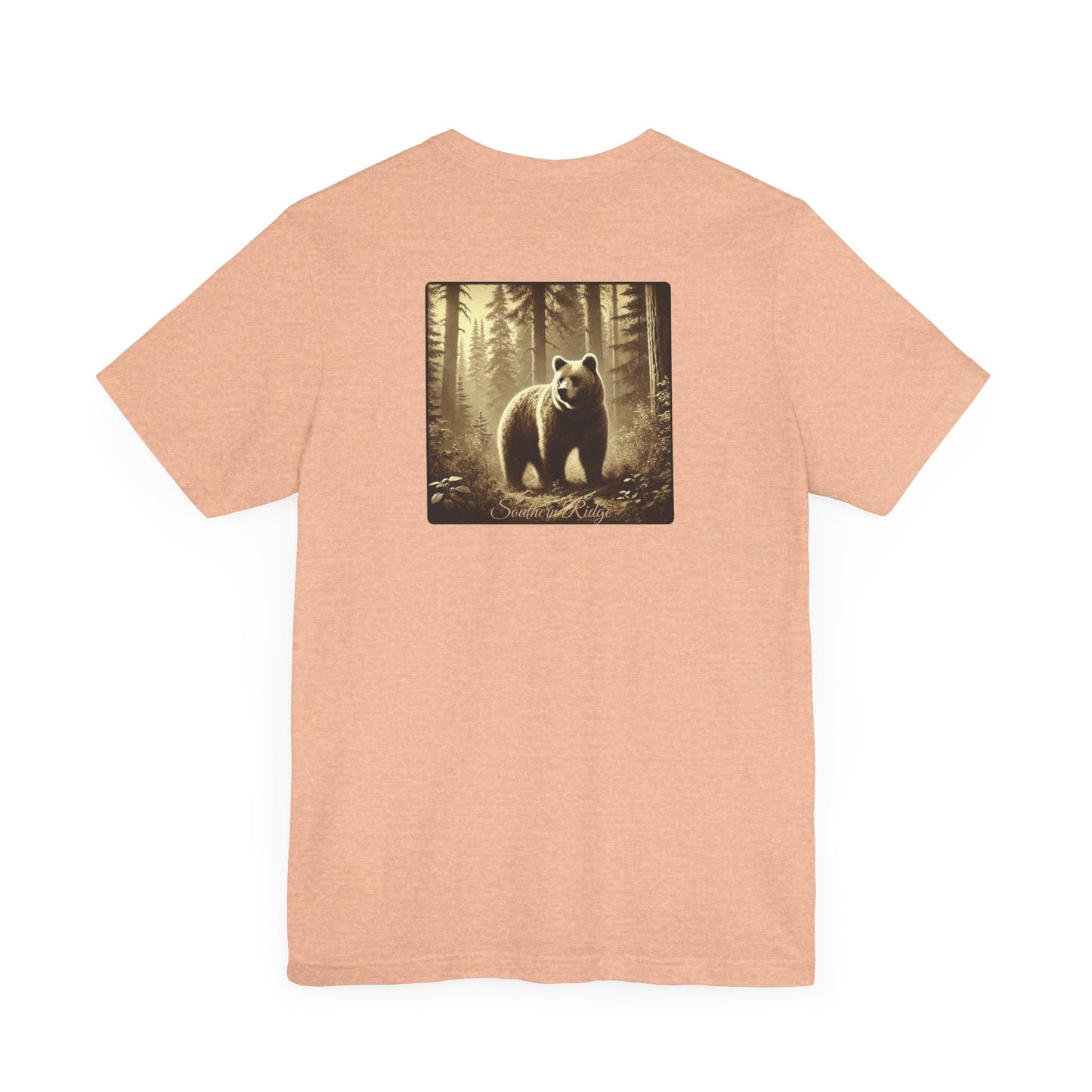 Bear in the Forest Unisex Tee, Woodland Wildlife Shirt, Outdoor Nature Lover Gift, Rustic Camping by Southern Ridge