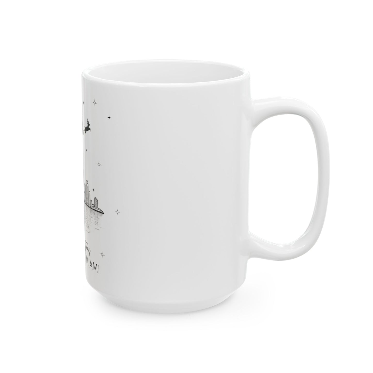 Merry Christmas Miami Florida Ceramic Mug, (11oz, 15oz)