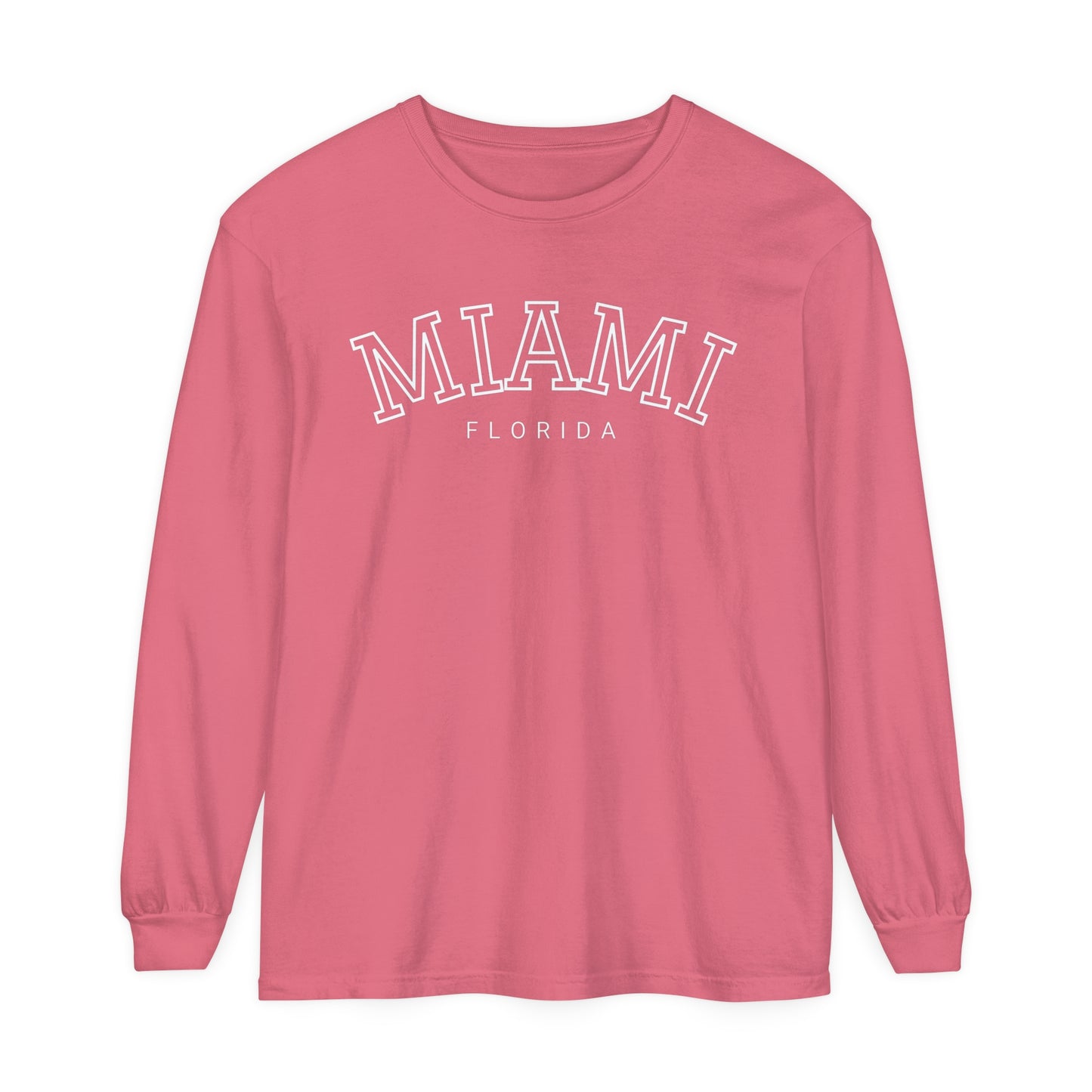 Adult Long Sleeve Tee Vintage Miami Florida Graphic