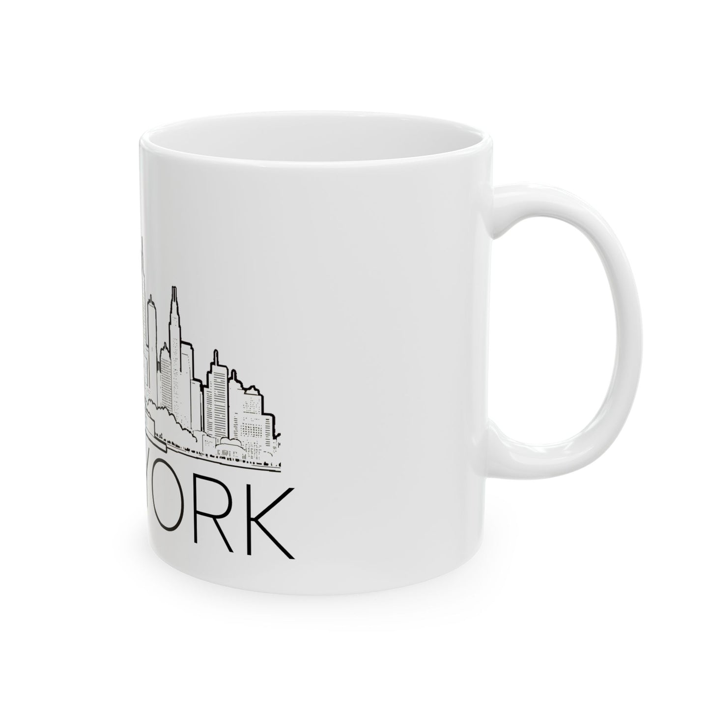Vintage New York City Skyline Outline Ceramic Mug