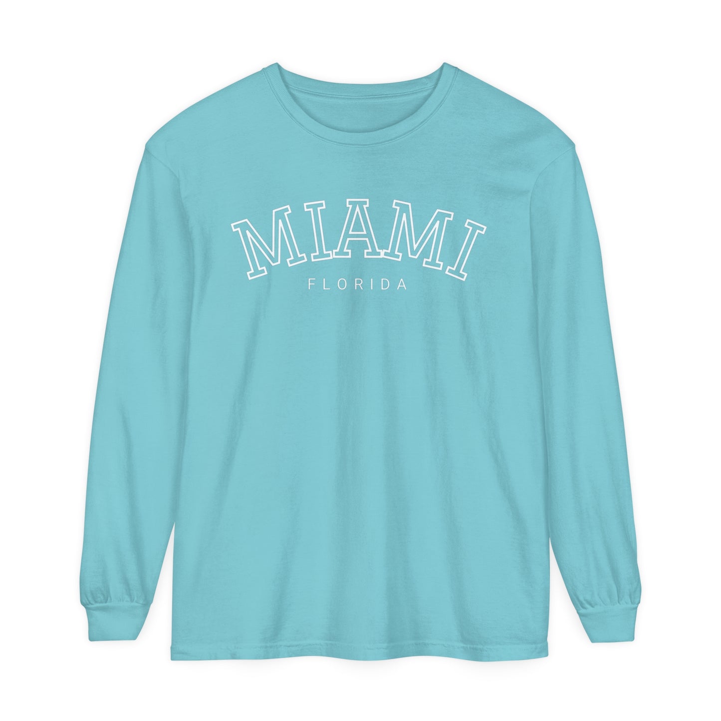 Adult Long Sleeve Tee Vintage Miami Florida Graphic