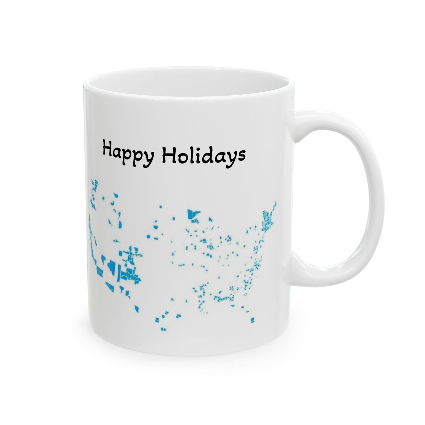 Politics Map Merry Chirstmas Happy Holidays Patriotic Funny Meme Ceramic Mug
