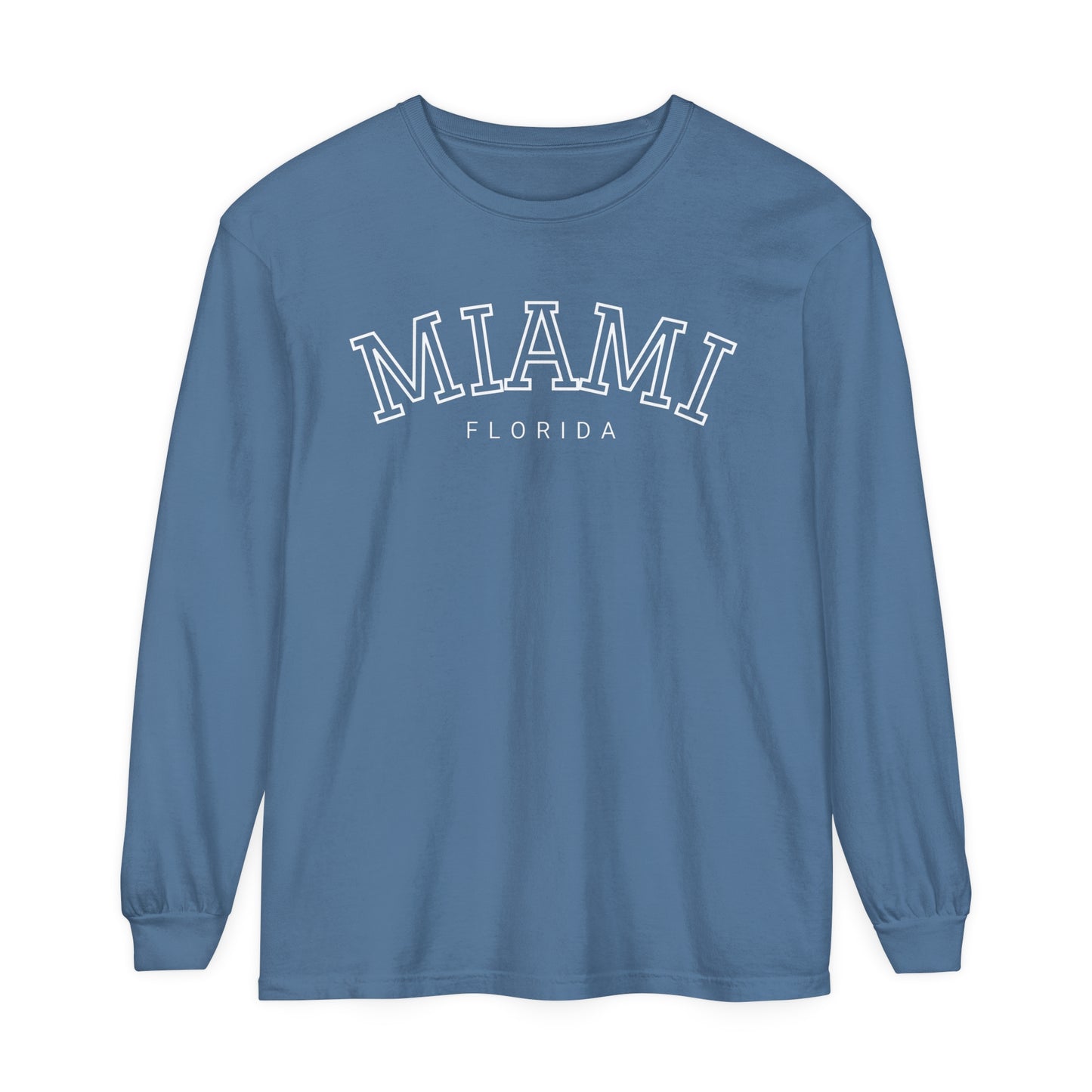 Adult Long Sleeve Tee Vintage Miami Florida Graphic