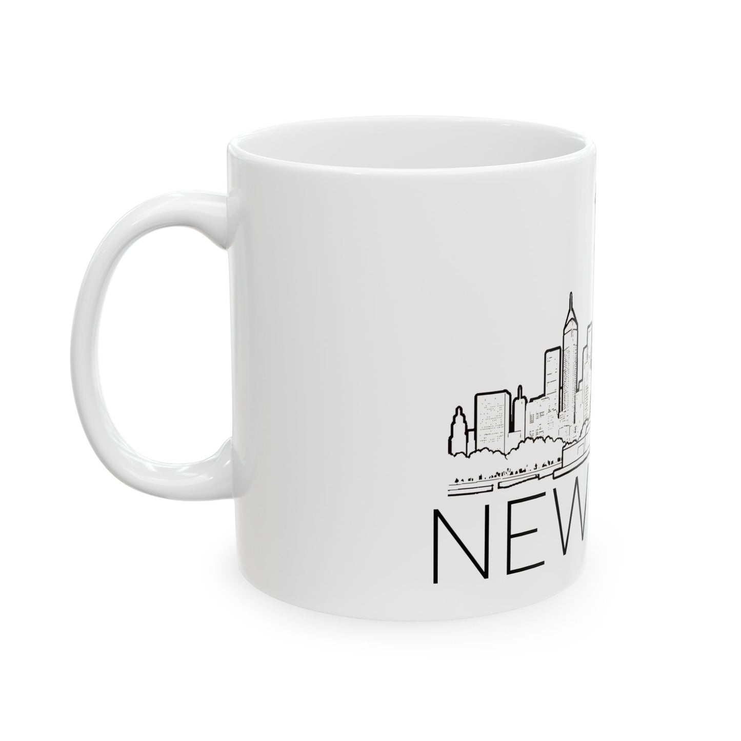 Vintage New York City Skyline Outline Ceramic Mug