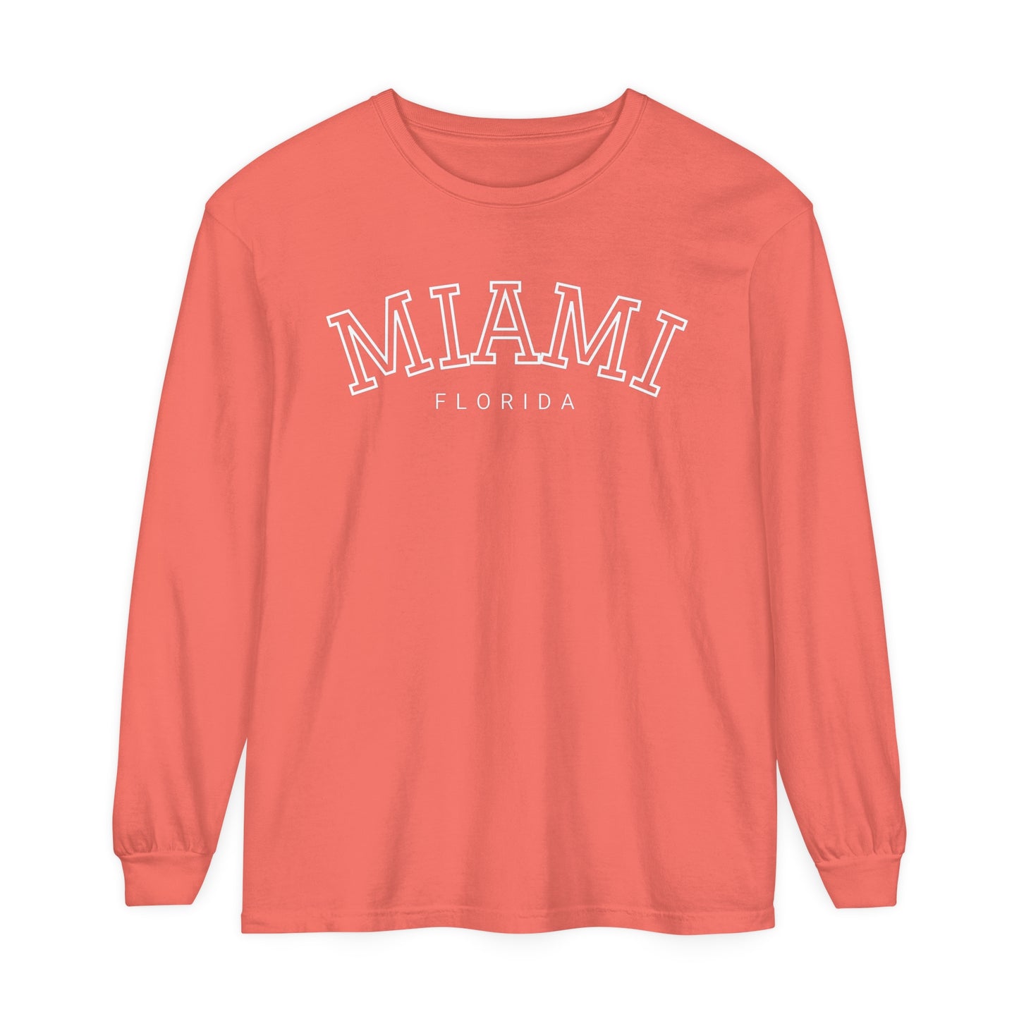 Adult Long Sleeve Tee Vintage Miami Florida Graphic