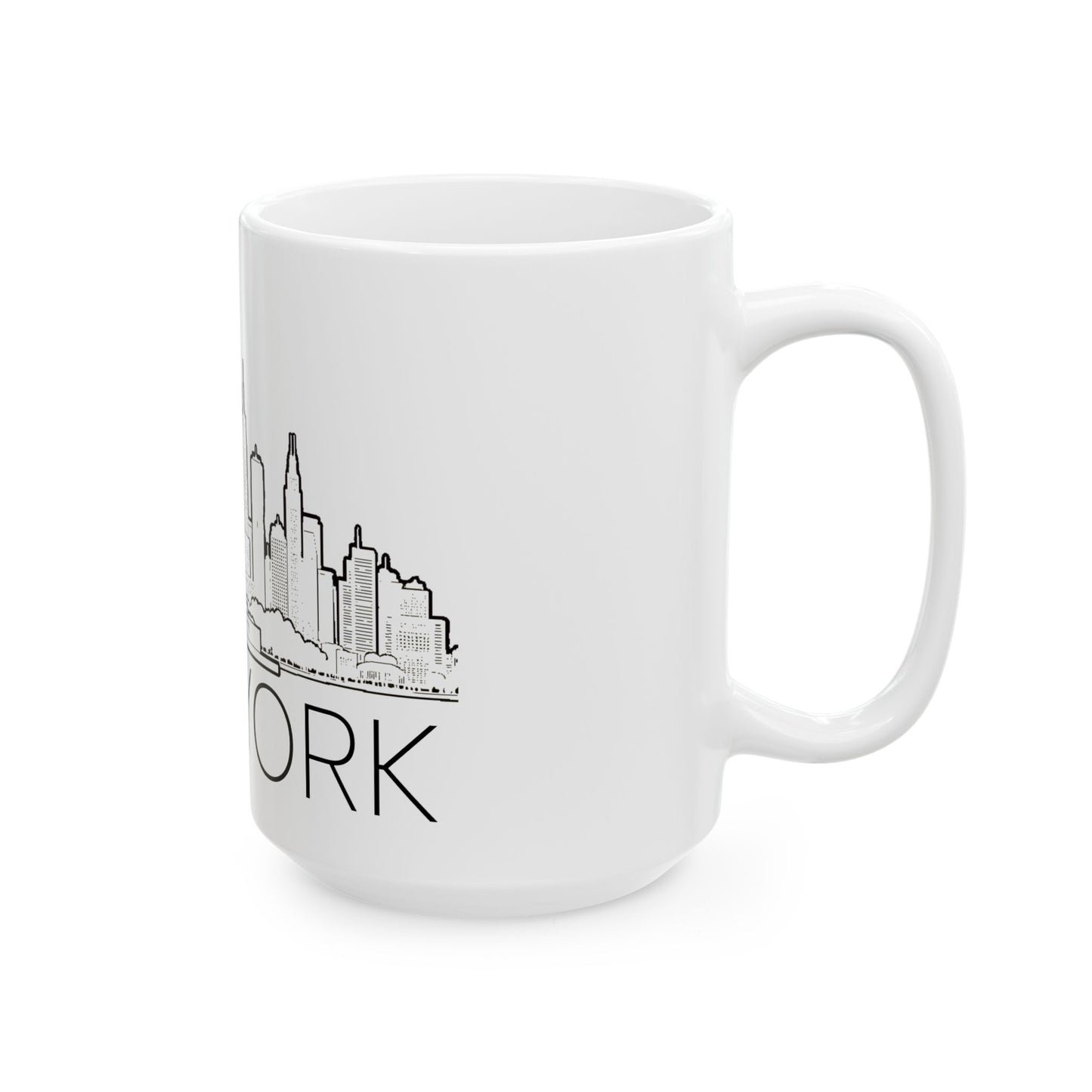 Vintage New York City Skyline Outline Ceramic Mug