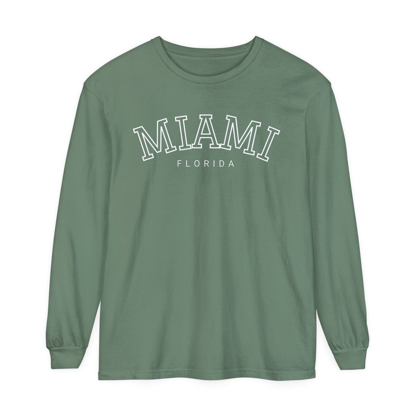 Adult Long Sleeve Tee Vintage Miami Florida Graphic