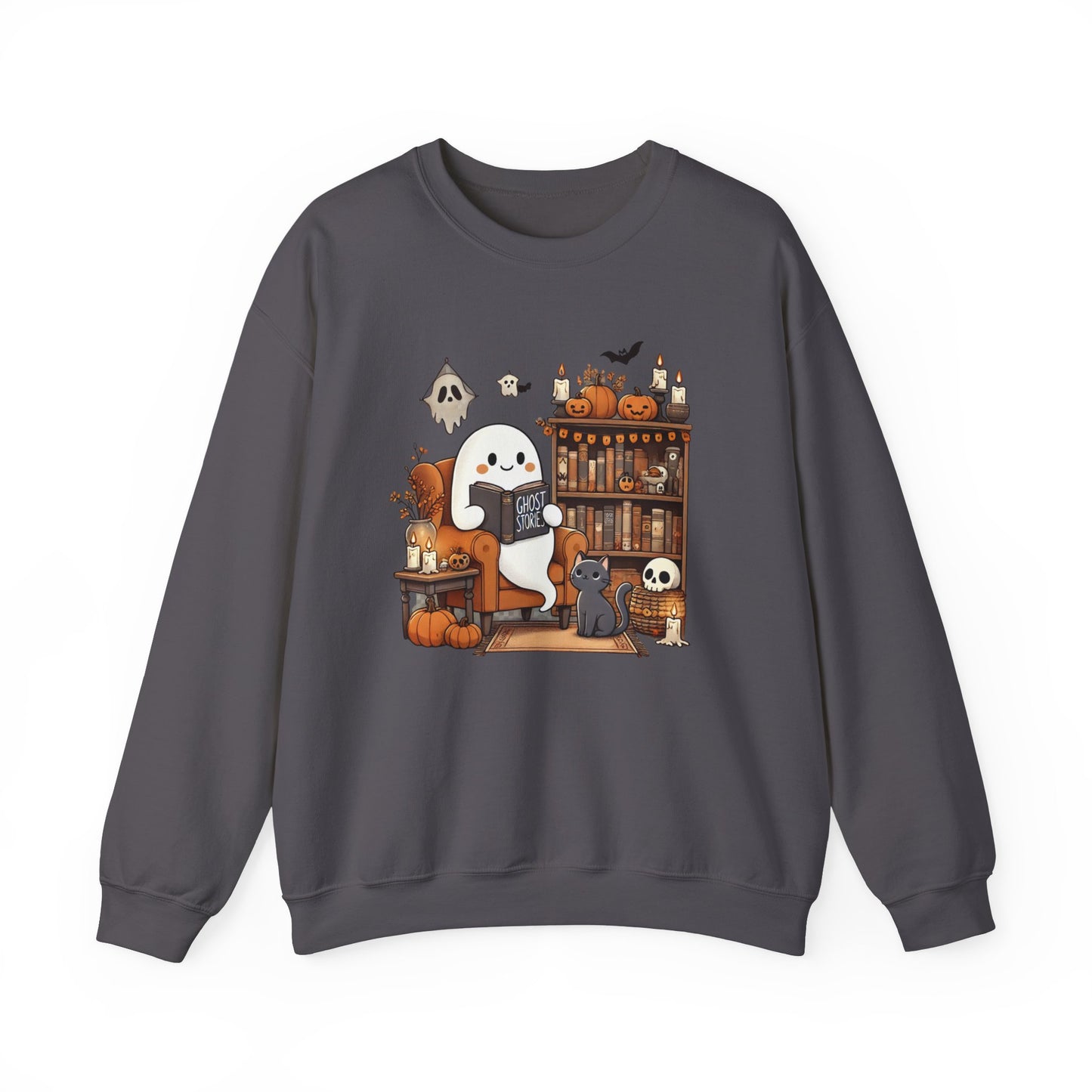 Ghost Reading Ghost Stories Halloween Sweatshirt