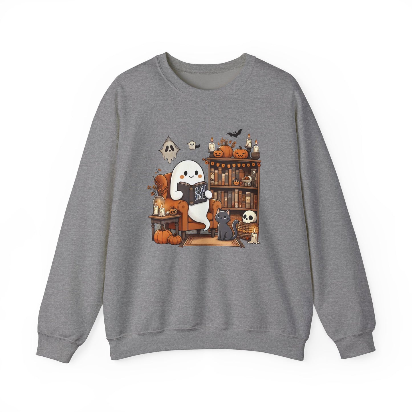Ghost Reading Ghost Stories Halloween Sweatshirt