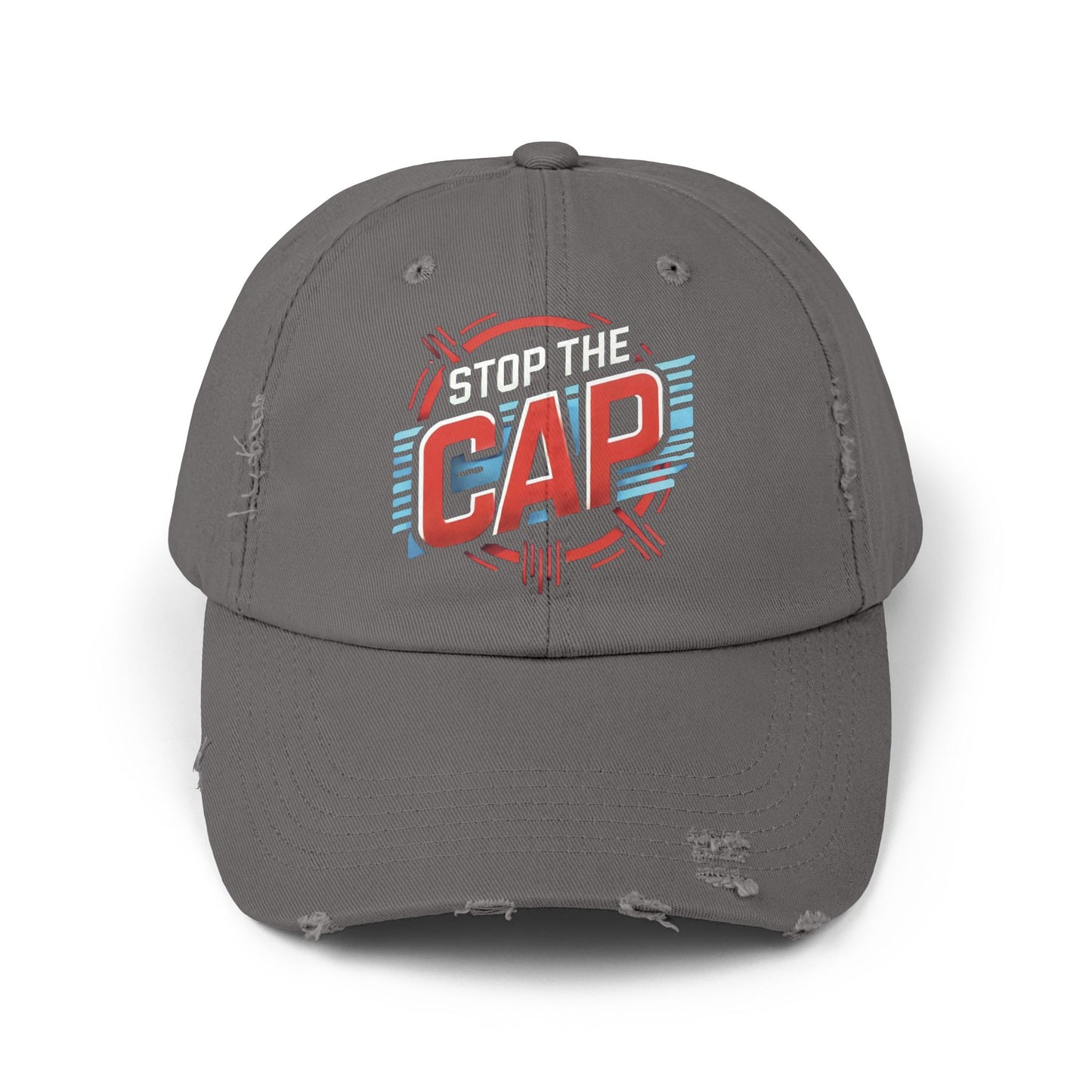 Stop The CAP Meme Hat, Unisex Baseball Cap, Novelty Dad Hat, Vintage Distressed Cap, Retro Baseball Cap