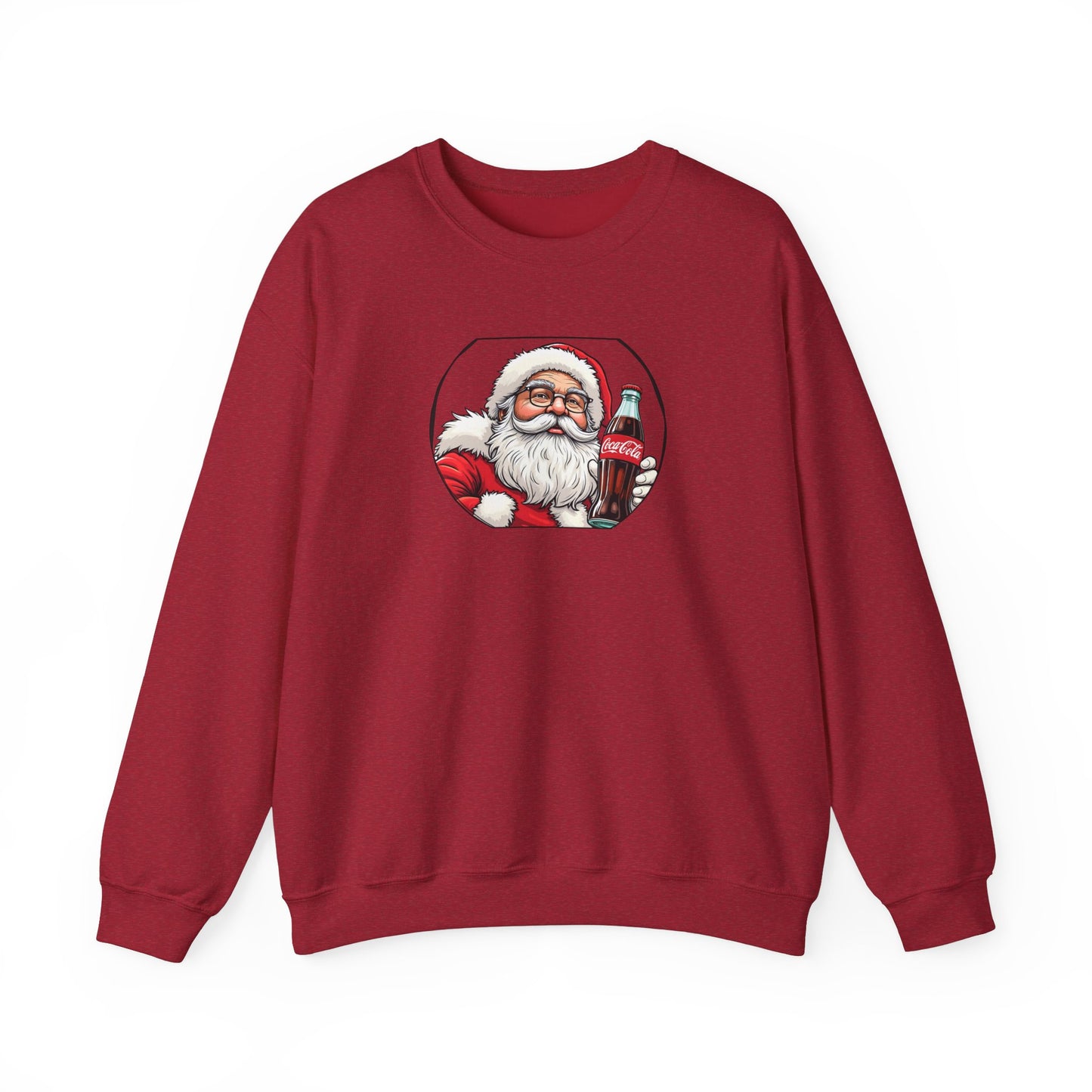 Adult Sweatshirt Christmas Santa Drinking a Coke