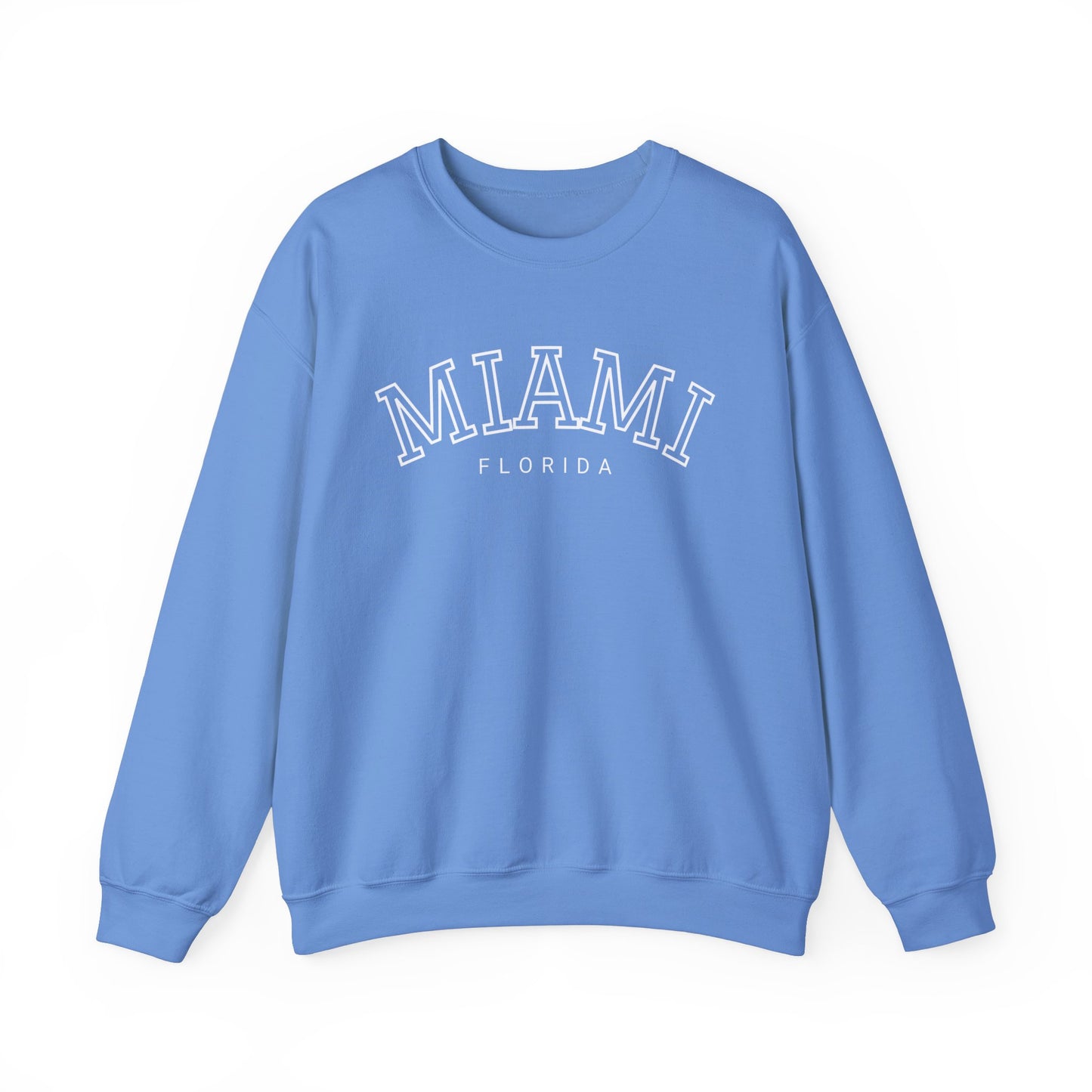 Vintage Miami Florida Graphic Unisex Sweatshirt, Retro Souvenir Beach Vacation Clothing, Crewneck Jumper, Holiday Gift, Warm Pullover