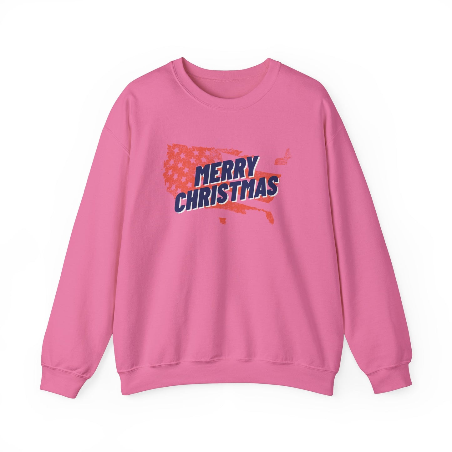 Adult Sweatshirt Merry Christmas America USA