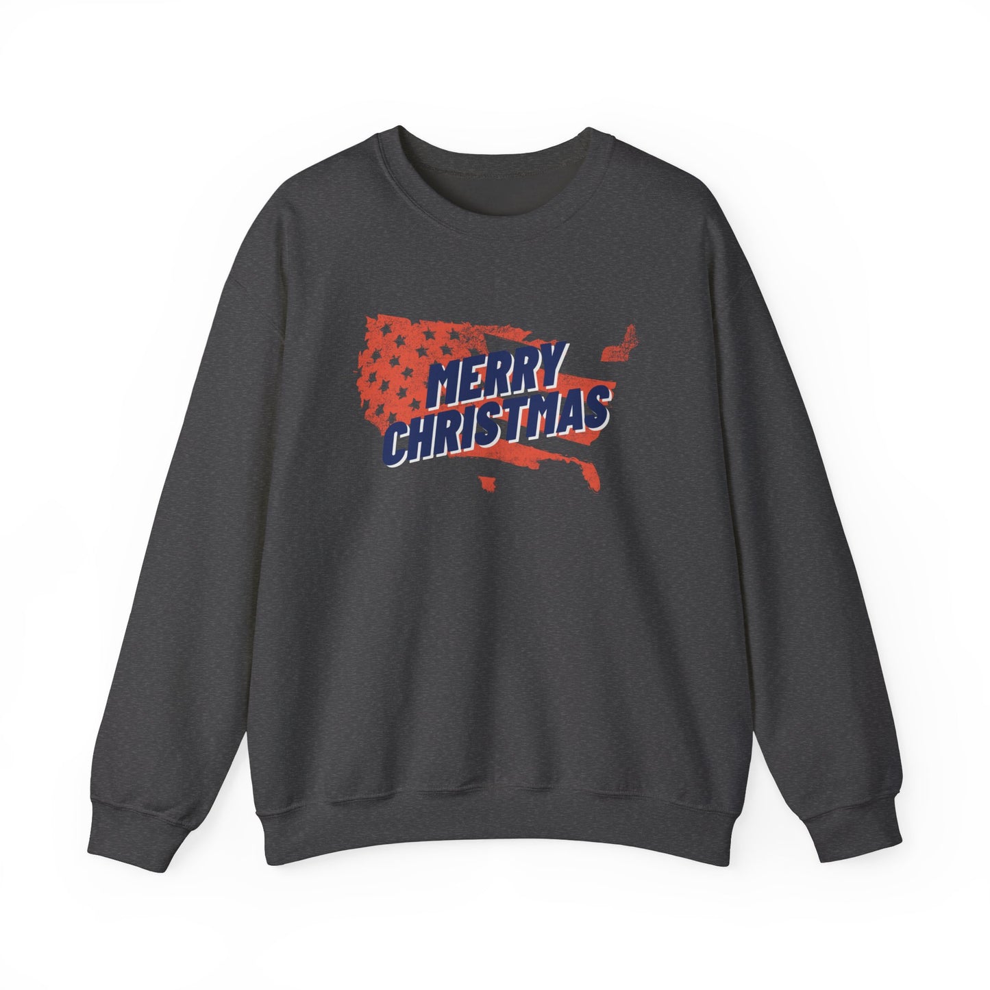 Adult Sweatshirt Merry Christmas America USA