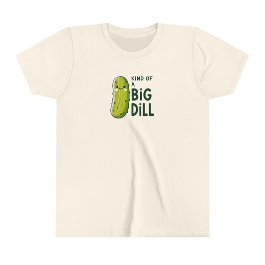 Youth Funny Pickle T-Shirt, Big Dill-ightful Tee, Kind Of A Big Dill, Cute Dill Shirt, Unisex Jersey Top, Foodie Gift