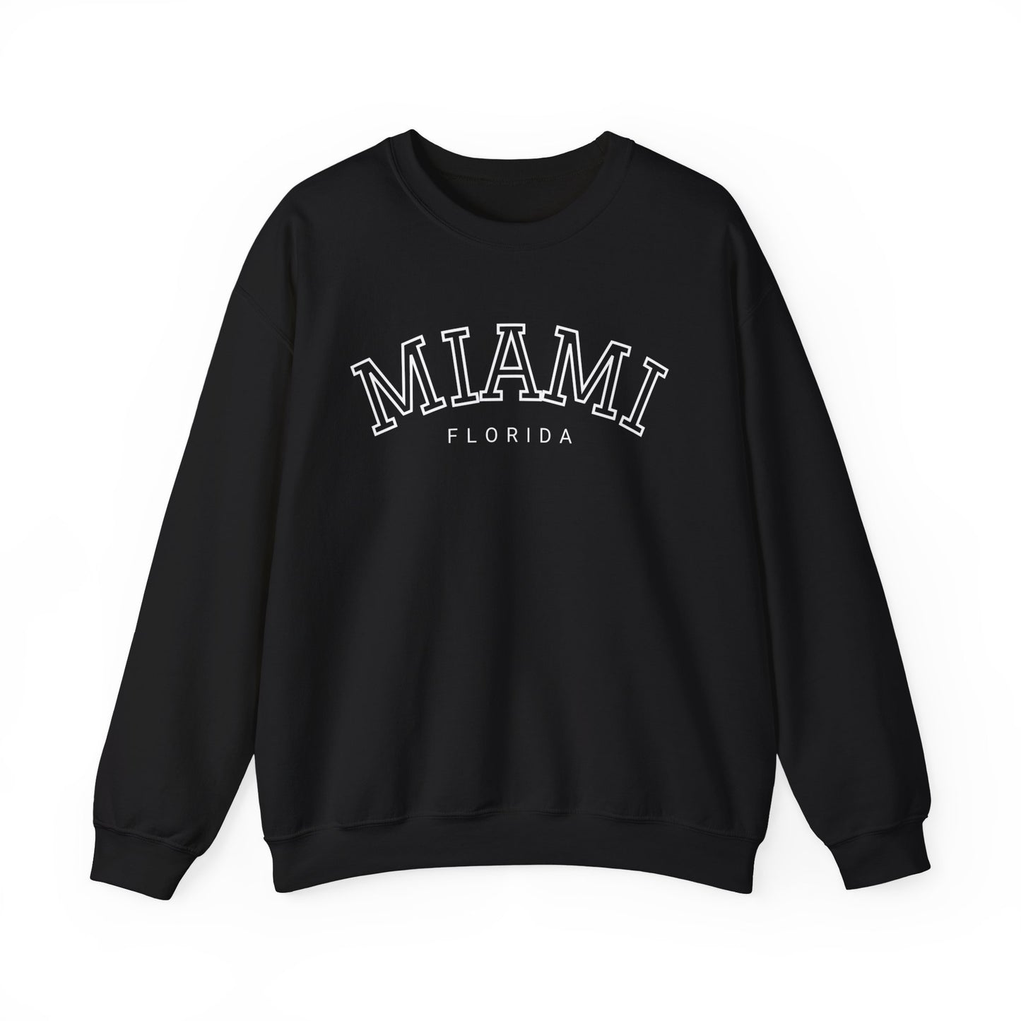 Vintage Miami Florida Graphic Unisex Sweatshirt, Retro Souvenir Beach Vacation Clothing, Crewneck Jumper, Holiday Gift, Warm Pullover