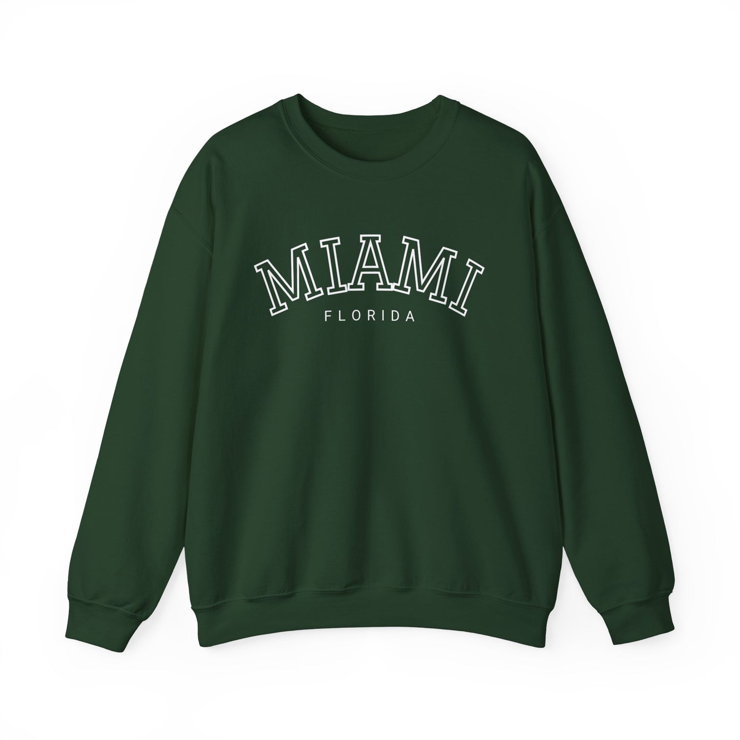 Vintage Miami Florida Graphic Unisex Sweatshirt, Retro Souvenir Beach Vacation Clothing, Crewneck Jumper, Holiday Gift, Warm Pullover