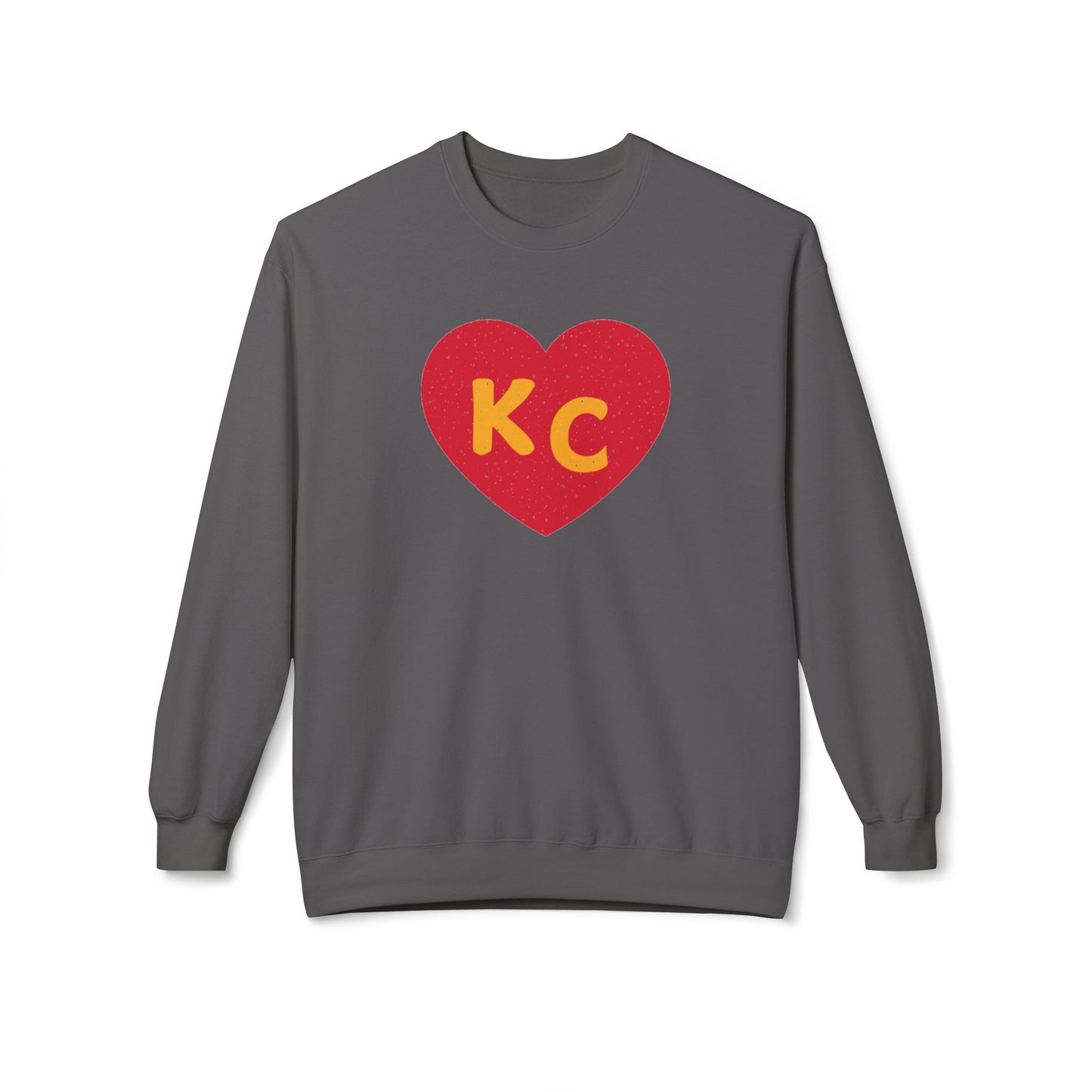 Vintage I Heart Kansas City Red And Yellow Midweight Softstyle Fleece Crewneck KC Sweatshirt