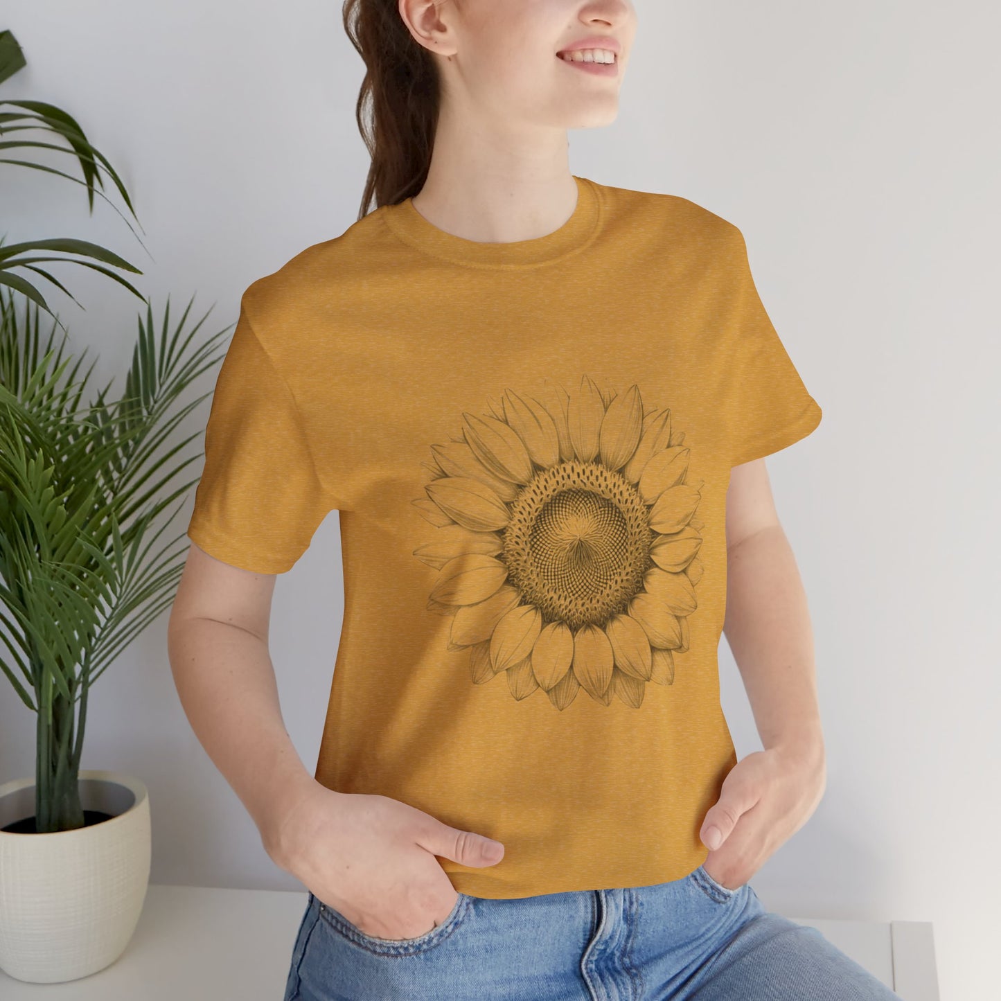 Vintage Drawn Sunflower Tshirt, Floral Graphic Tee, Retro Flower T-Shirt, Nature Lover Gift, Summer Botanical Shirt