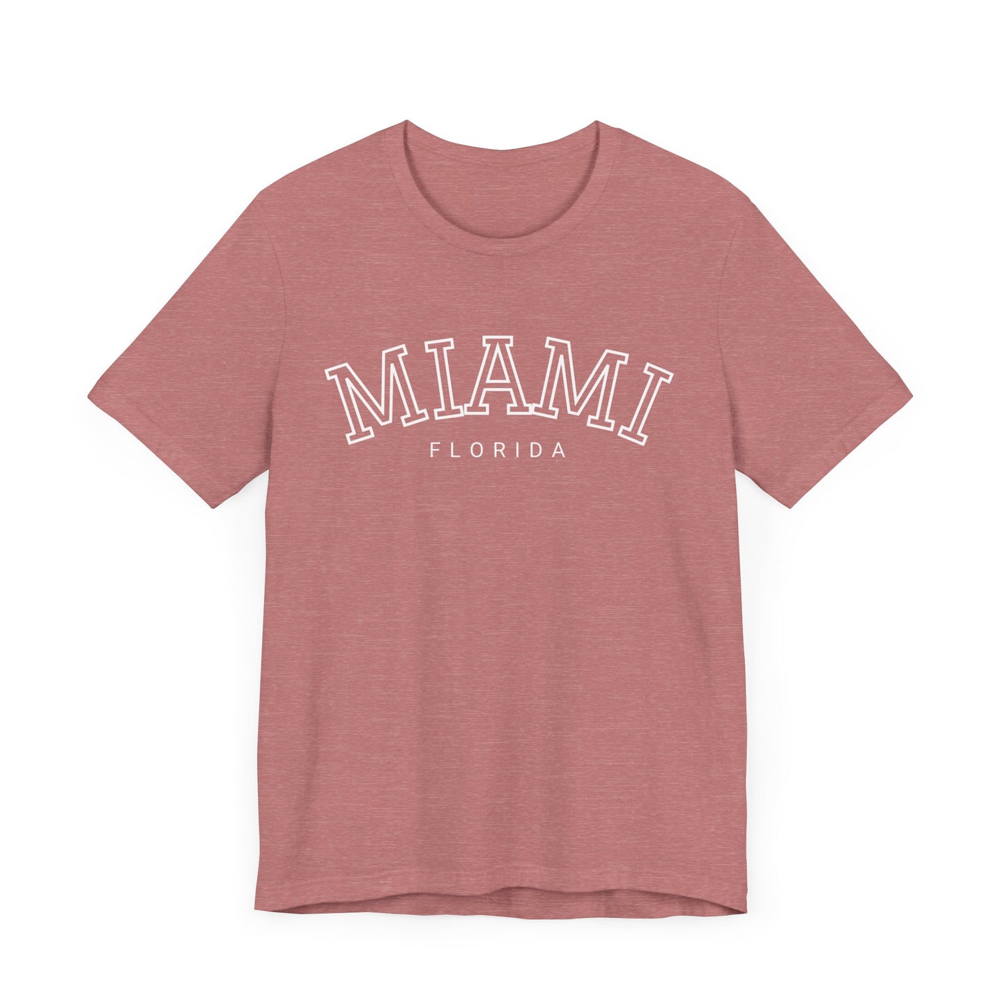 Vintage Miami Florida Graphic Tee, Unisex Jersey Short Sleeve T-Shirt, Letter Print Tops, Retro Souvenir Shirt, Beach Vacation Clothing