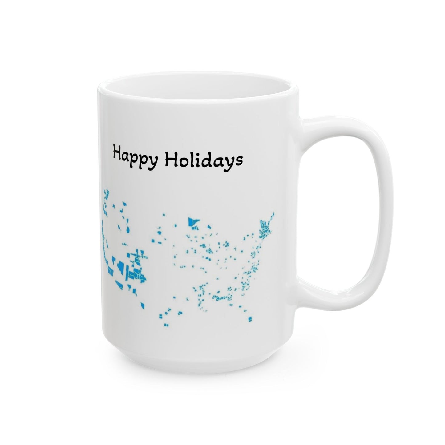 Politics Map Merry Chirstmas Happy Holidays Patriotic Funny Meme Ceramic Mug