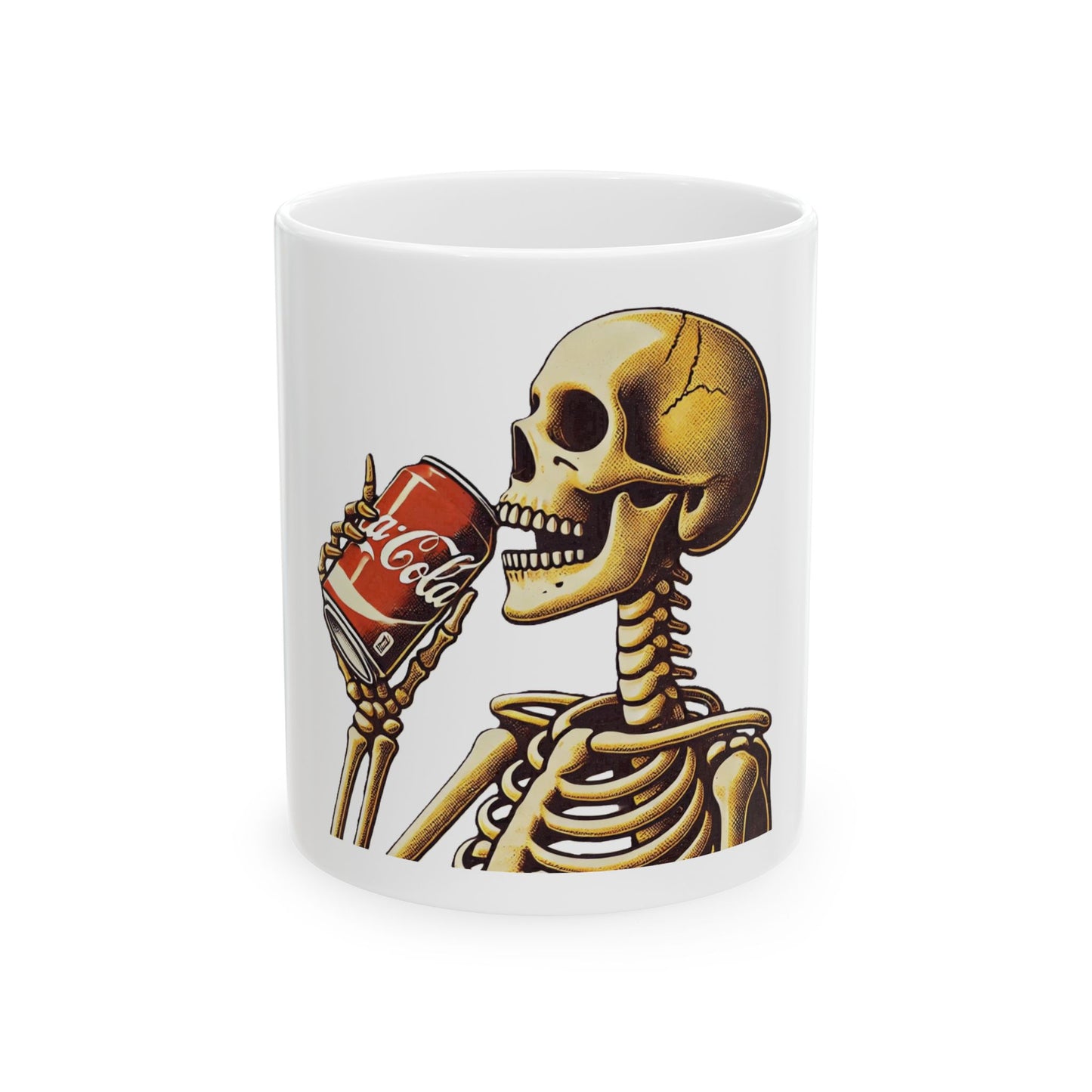 Skeleton Drinking A Coke Ceramic Mug 11oz or 15oz