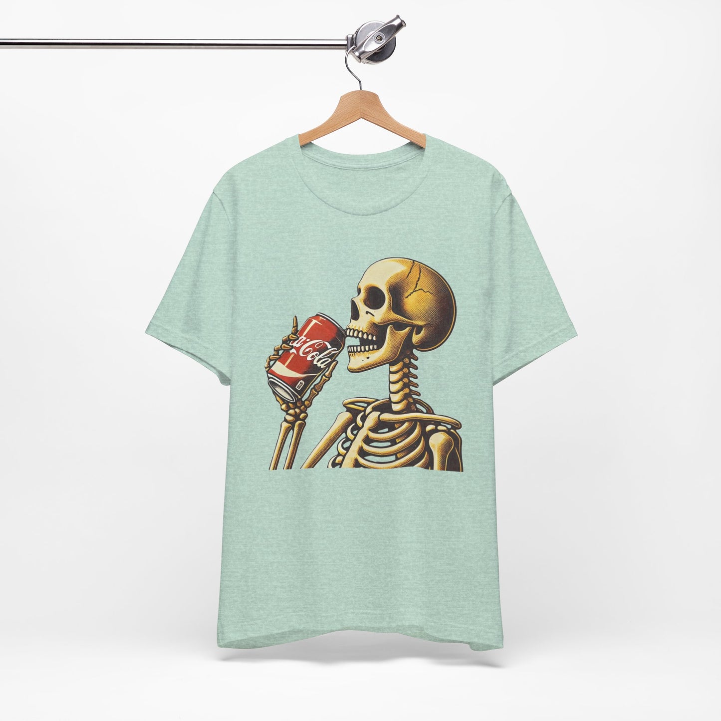 Skeleton Drinking A Coke Halloween Tshirt Fun, Spooky Skeleton Unisex Tee, Halloween Costume Shirt, Scary Skeleton Drinking Soda T-shirt,